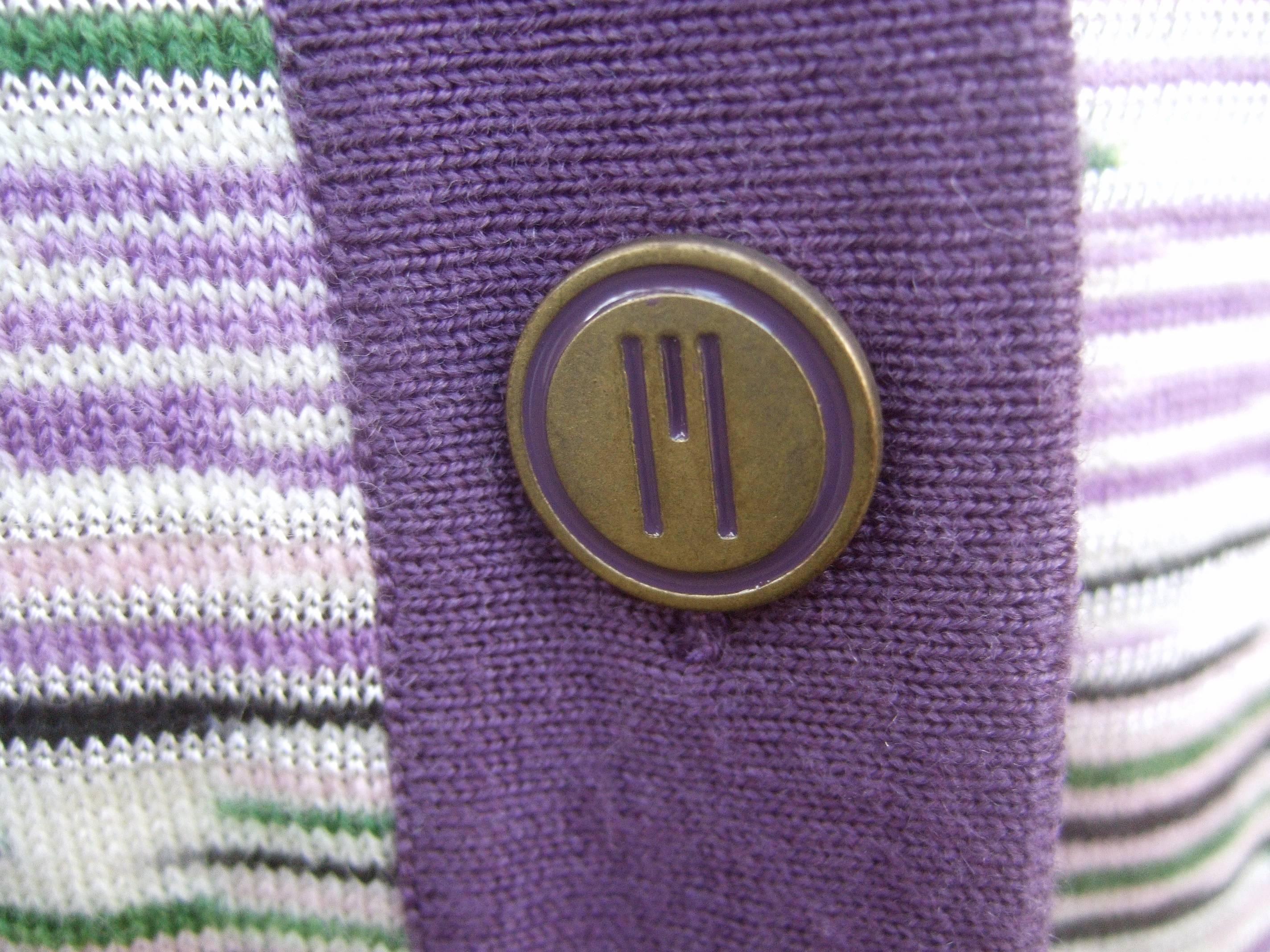 Missoni Italian Striped Wool Knit Cardigan Sweater c 21st In Fair Condition For Sale In University City, MO