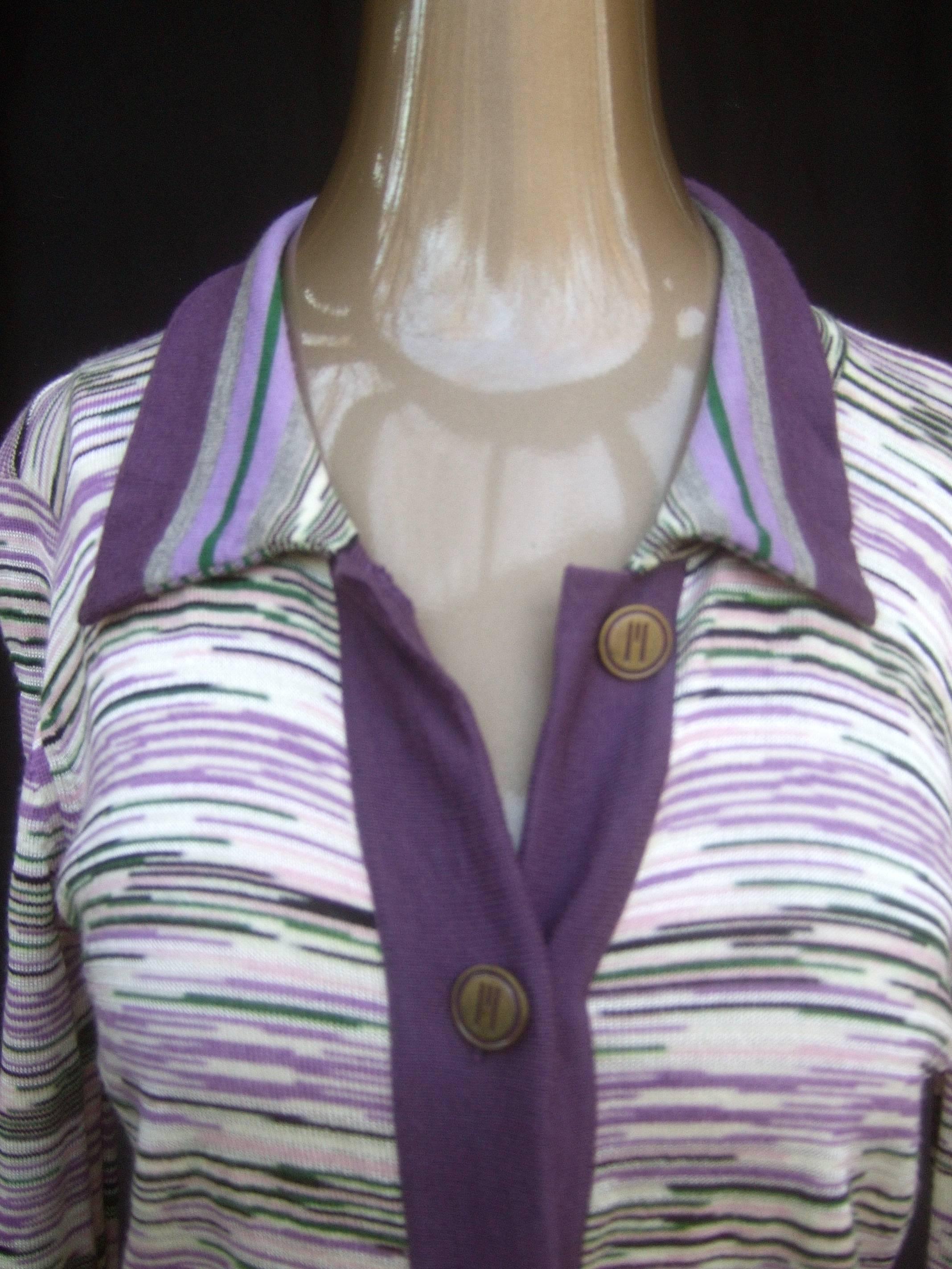 Women's Missoni Italian Striped Wool Knit Cardigan Sweater c 21st For Sale