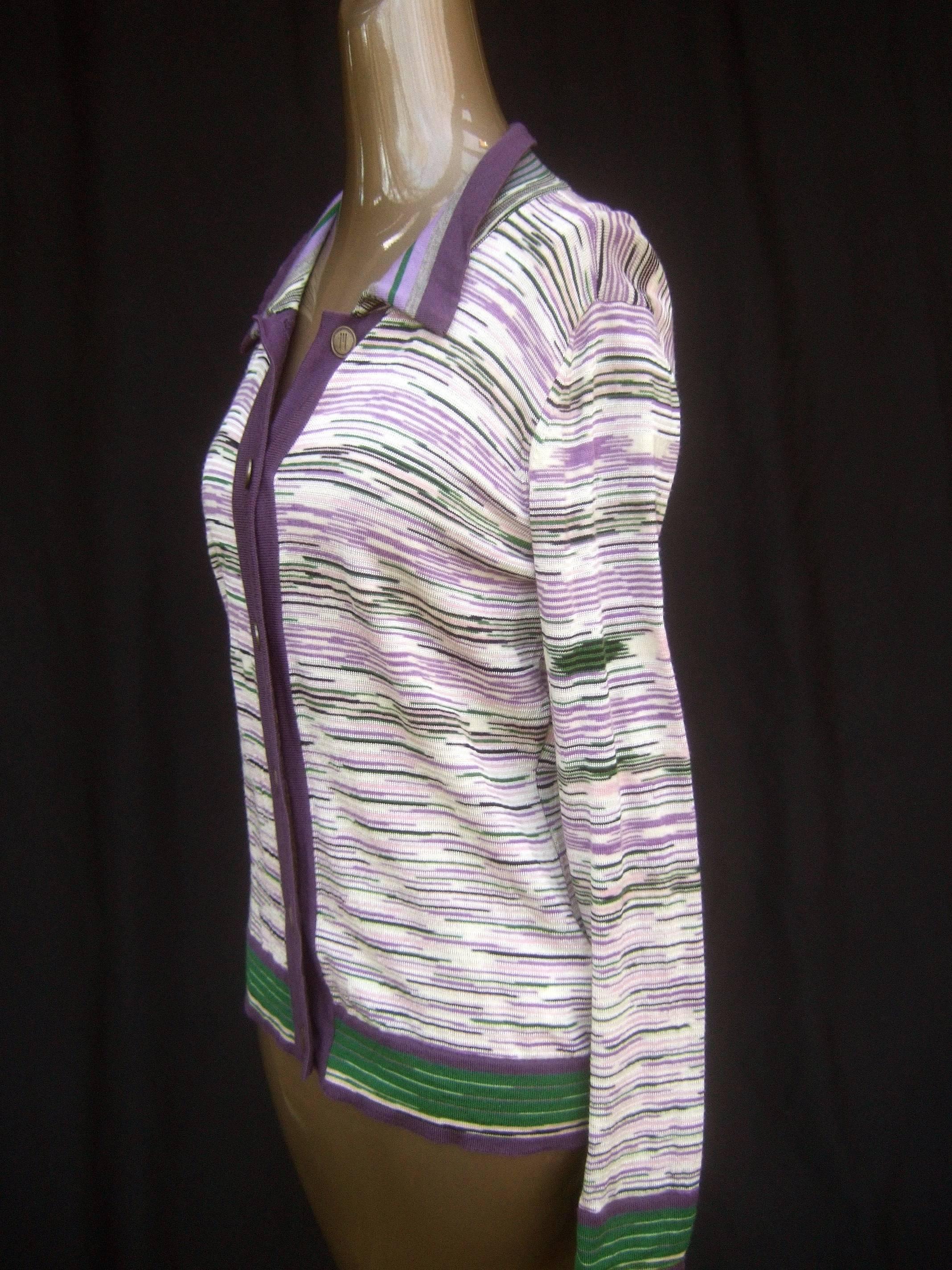 Missoni Italian Striped Wool Knit Cardigan Sweater c 21st For Sale 3