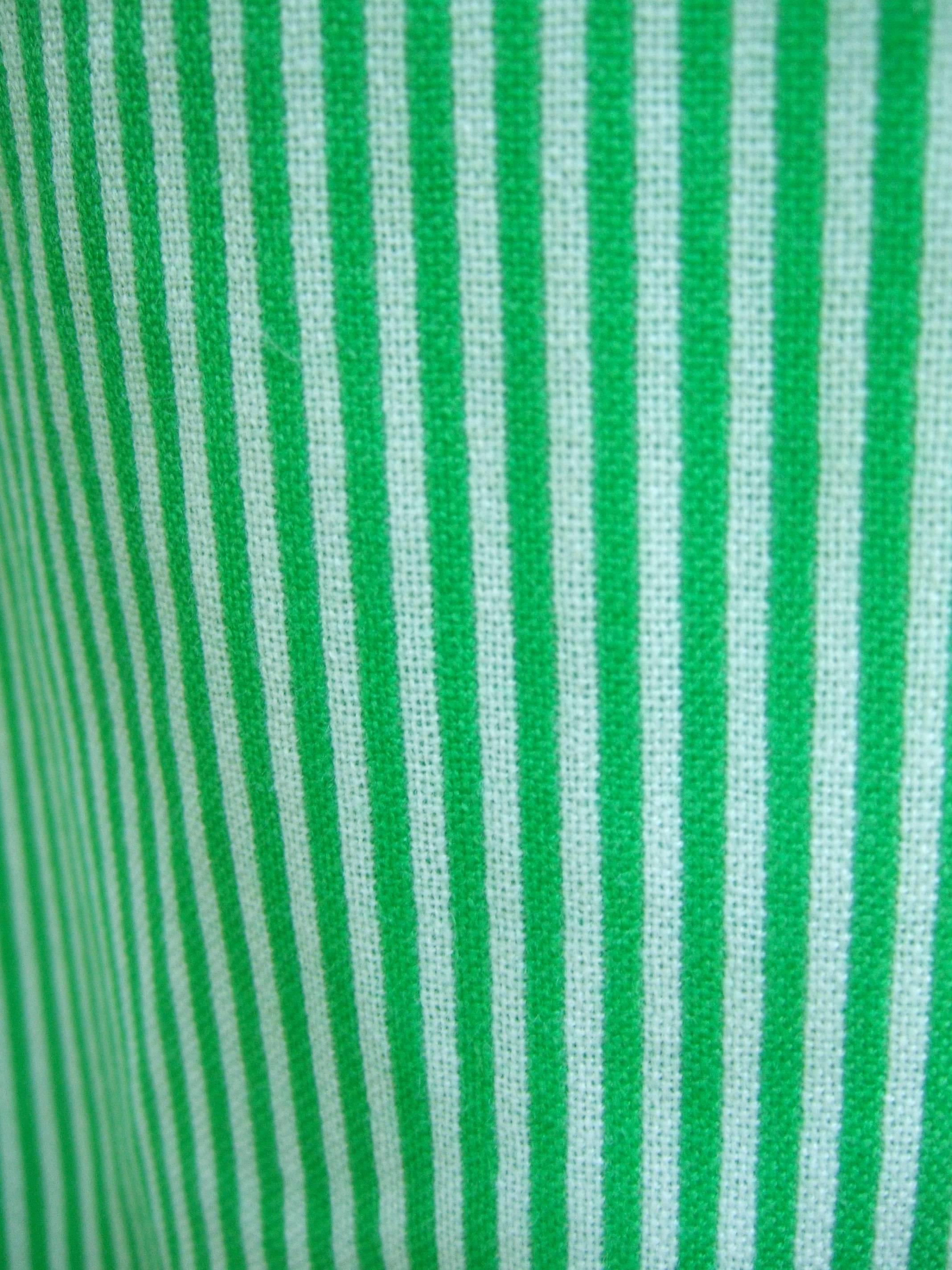 Valentino Boutique Italian Vertical Green Striped Wool Knit Dress circa 1970s 2