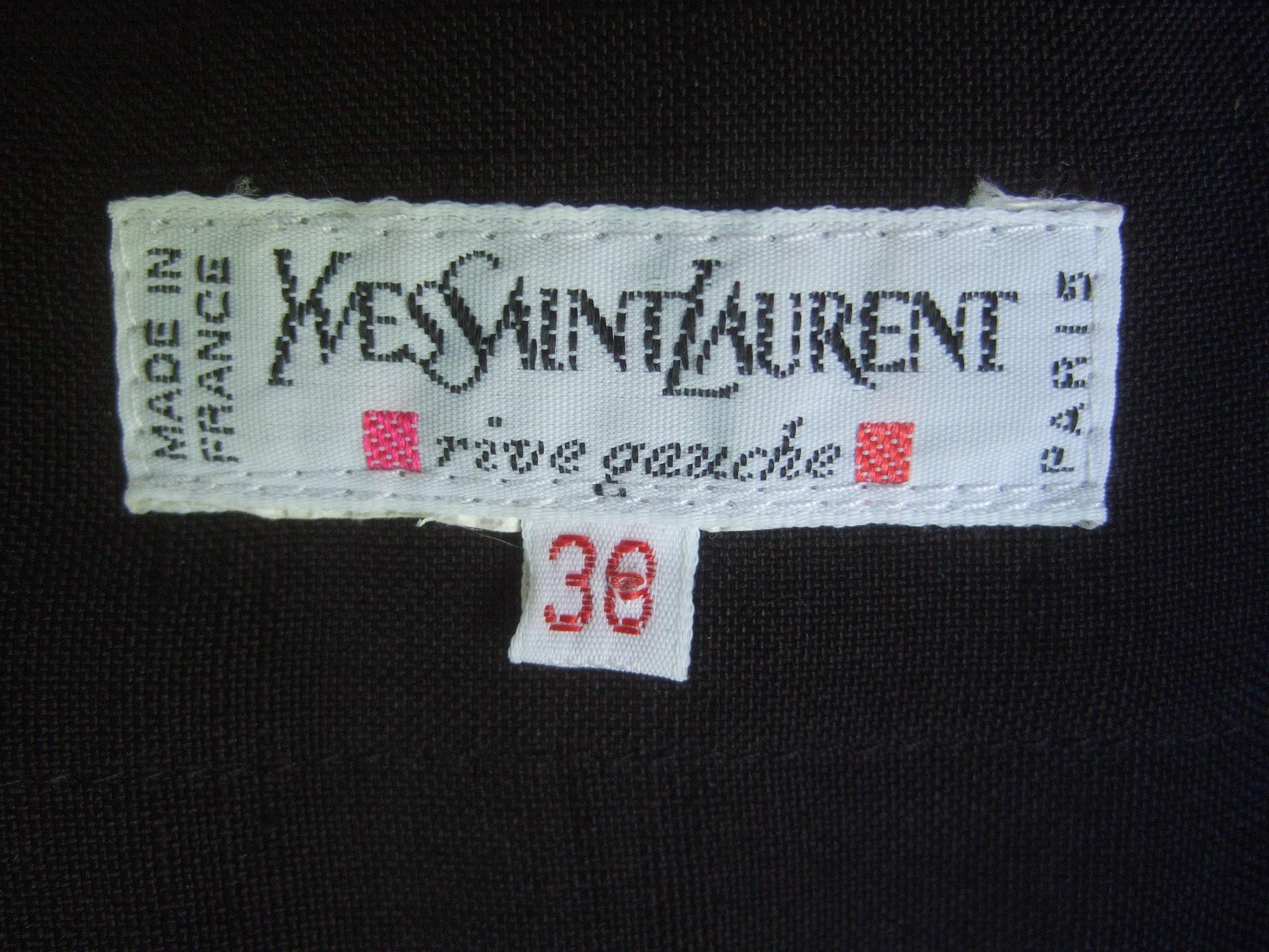 Yves Saint Laurent Rive Gauche Black Silk Dress circa 1980s 6