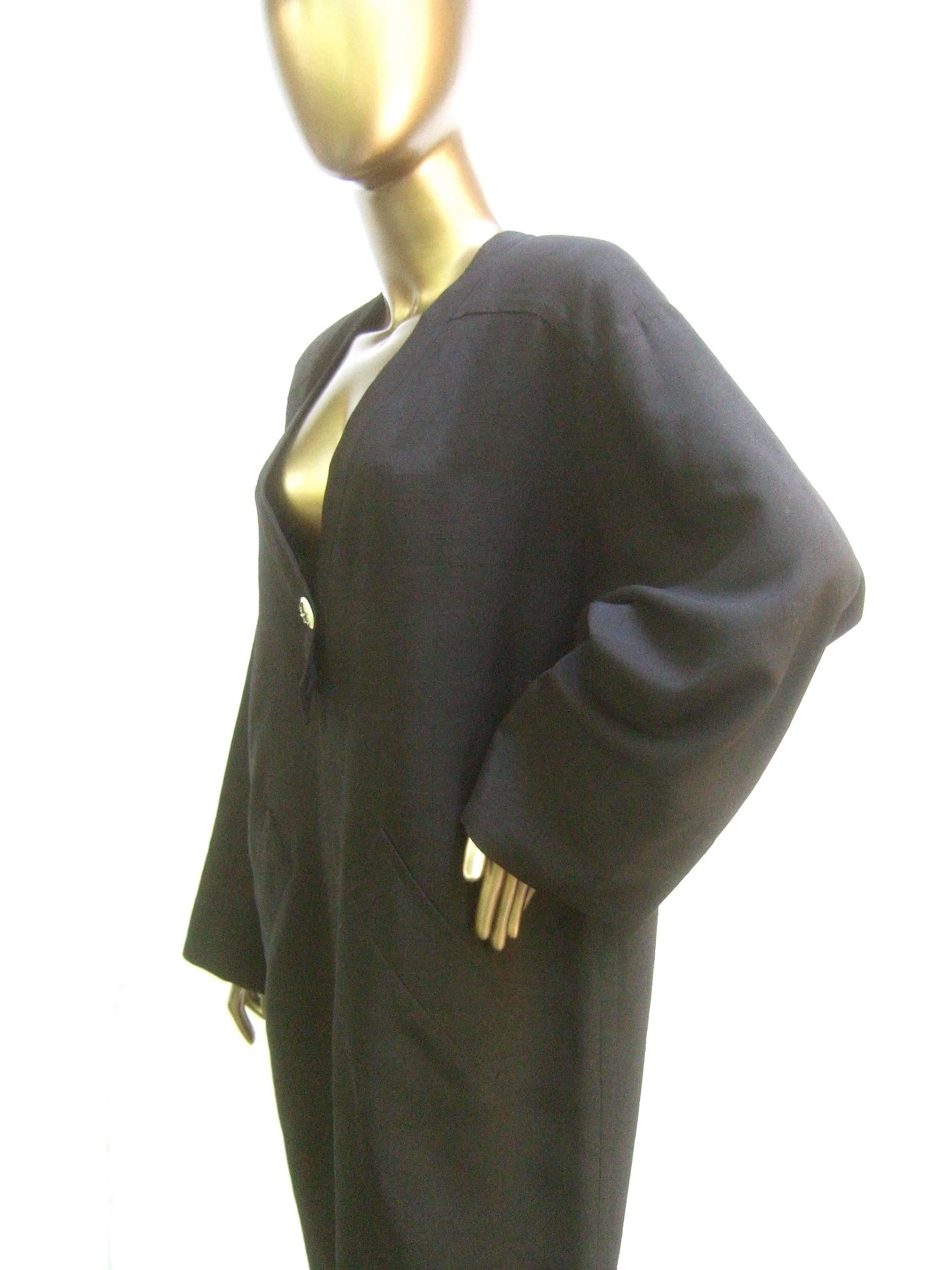 Yves Saint Laurent Rive Gauche Black Silk Dress circa 1980s 3