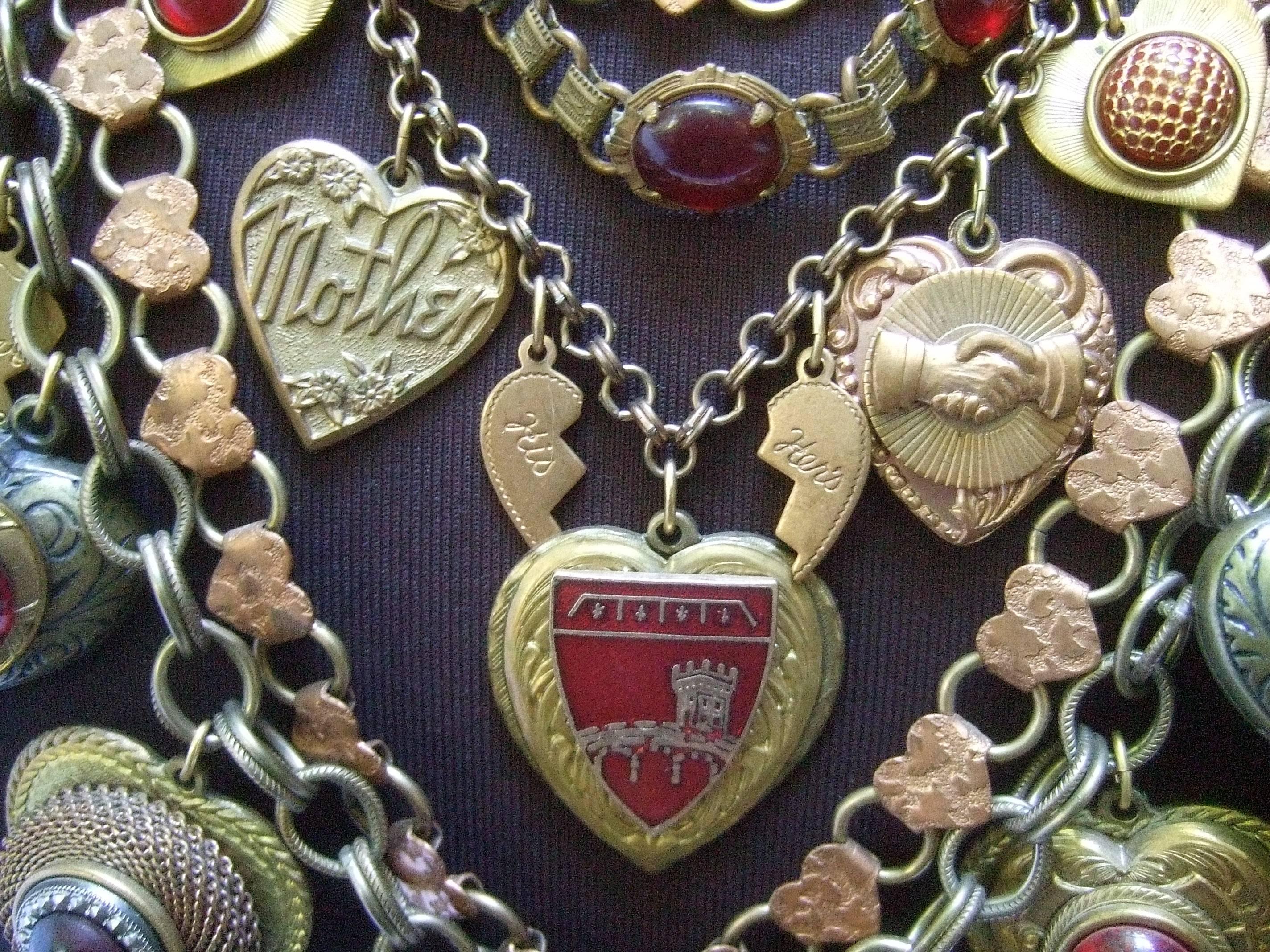 Artisan Heart Medallion Massive Charm Necklace, Circa 1980s 5