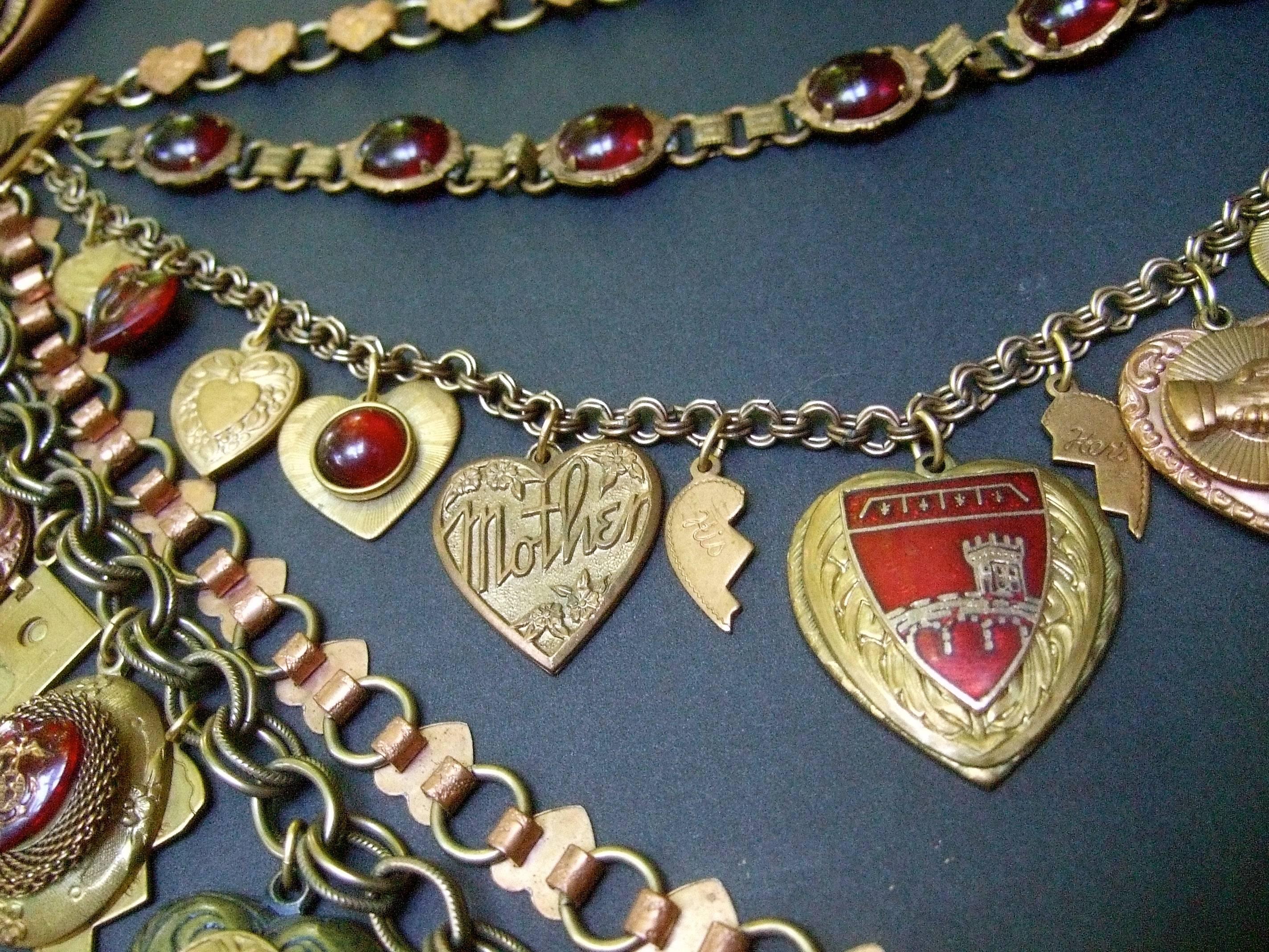 Artisan Heart Medallion Massive Charm Necklace, Circa 1980s 3