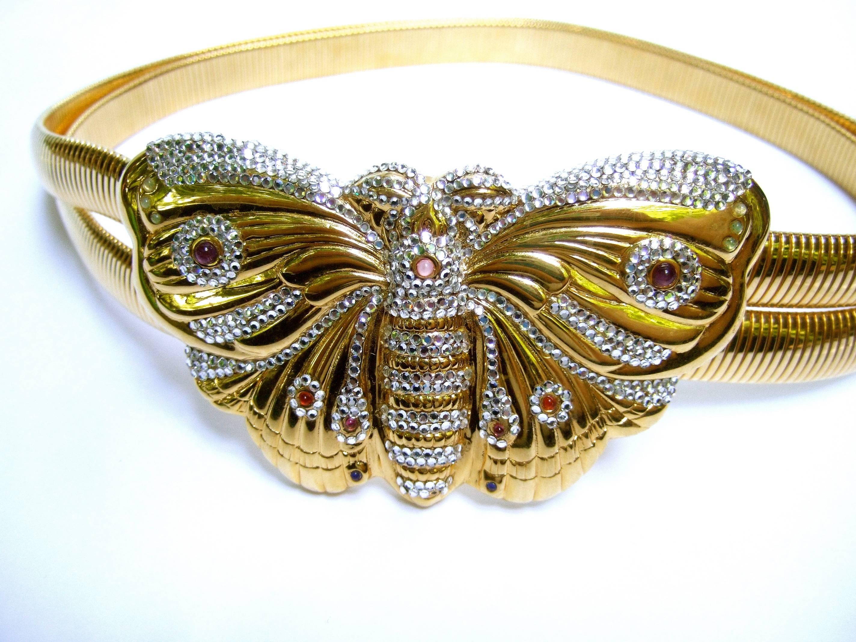 Judith Leiber Exquisite Massive Jeweled Butterfly Belt circa 1980s 1