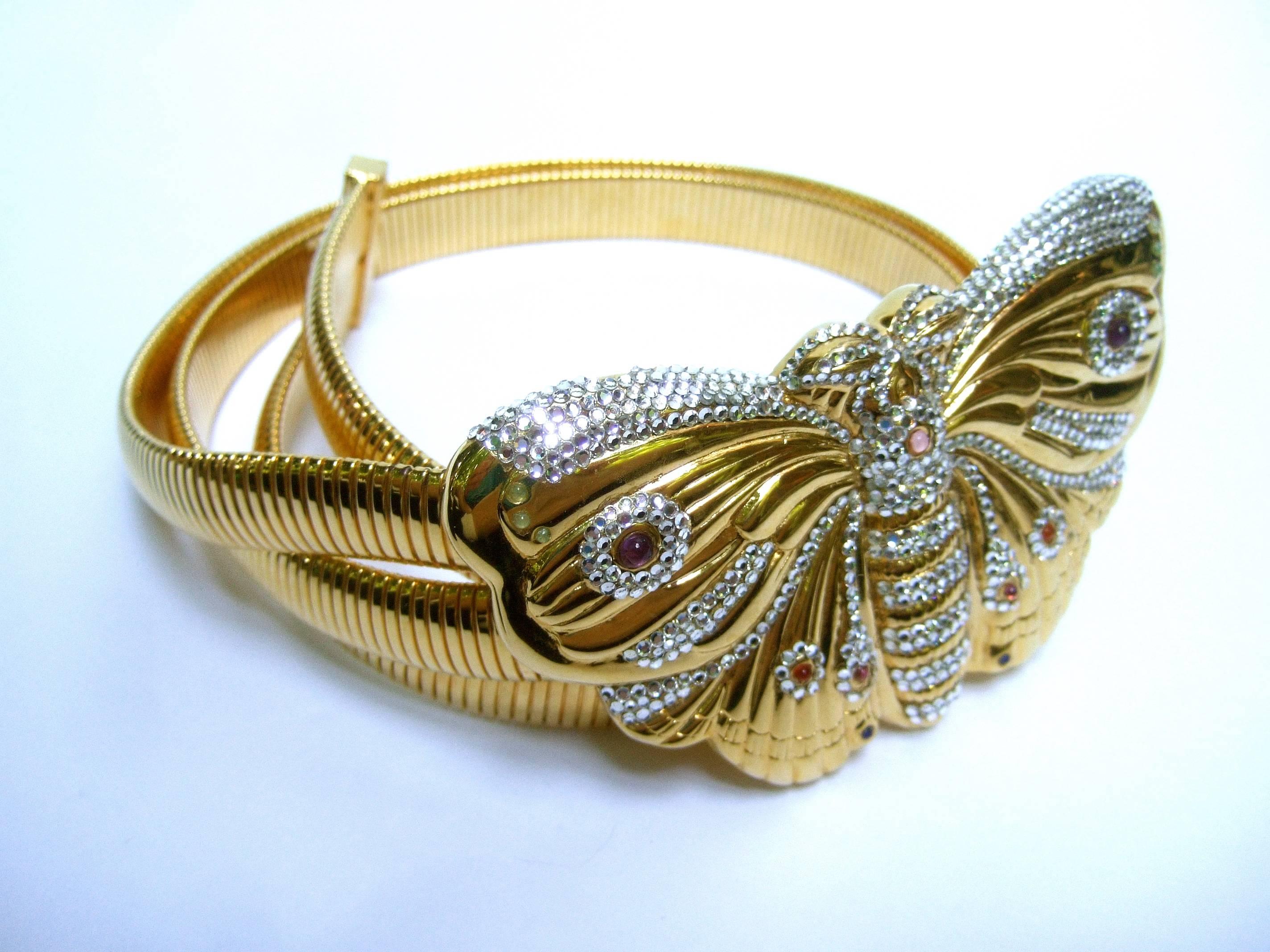Judith Leiber Exquisite Massive Jeweled Butterfly Belt circa 1980s 5