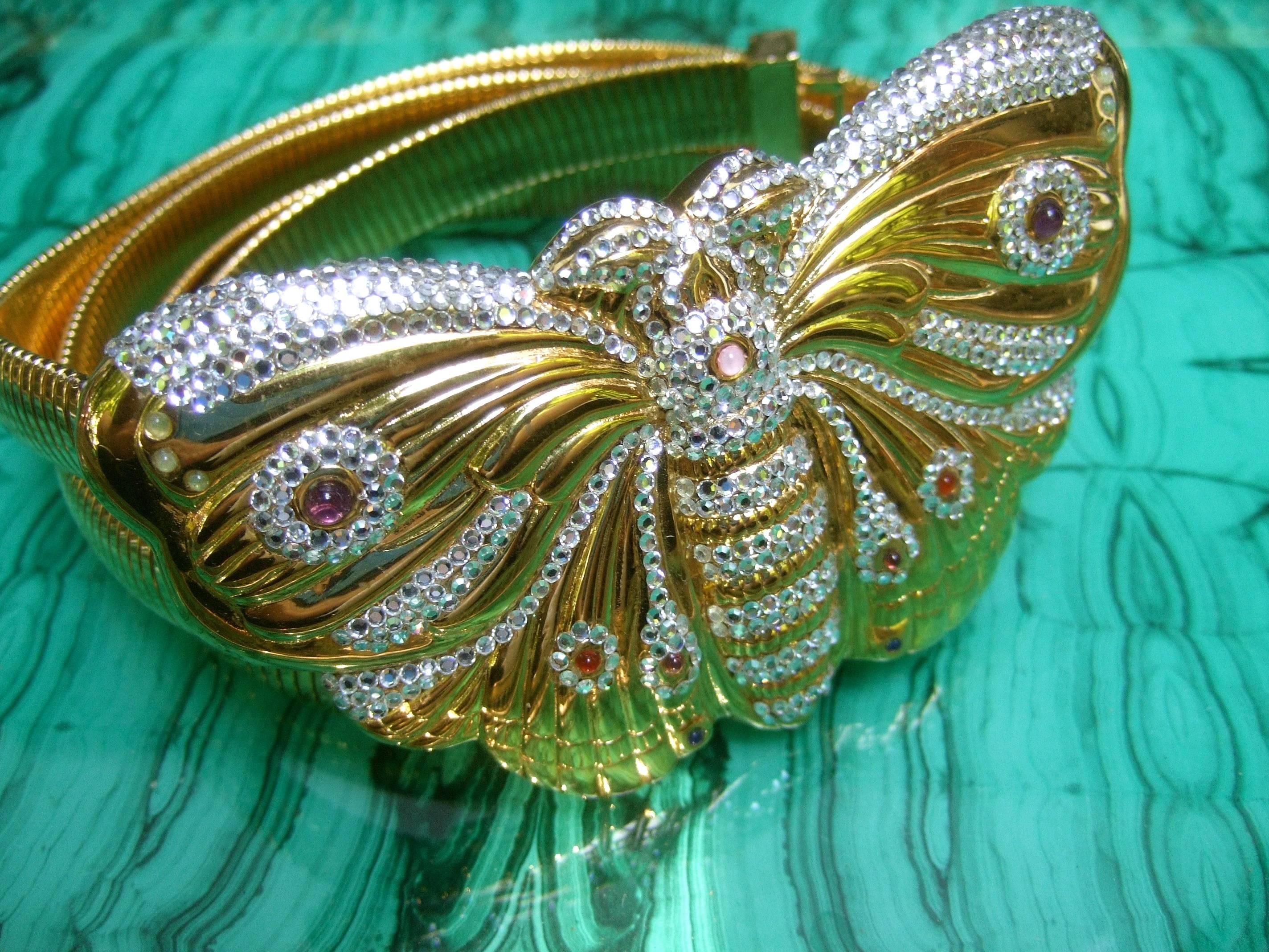 Judith Leiber Exquisite Massive Jeweled Butterfly Belt circa 1980s 3
