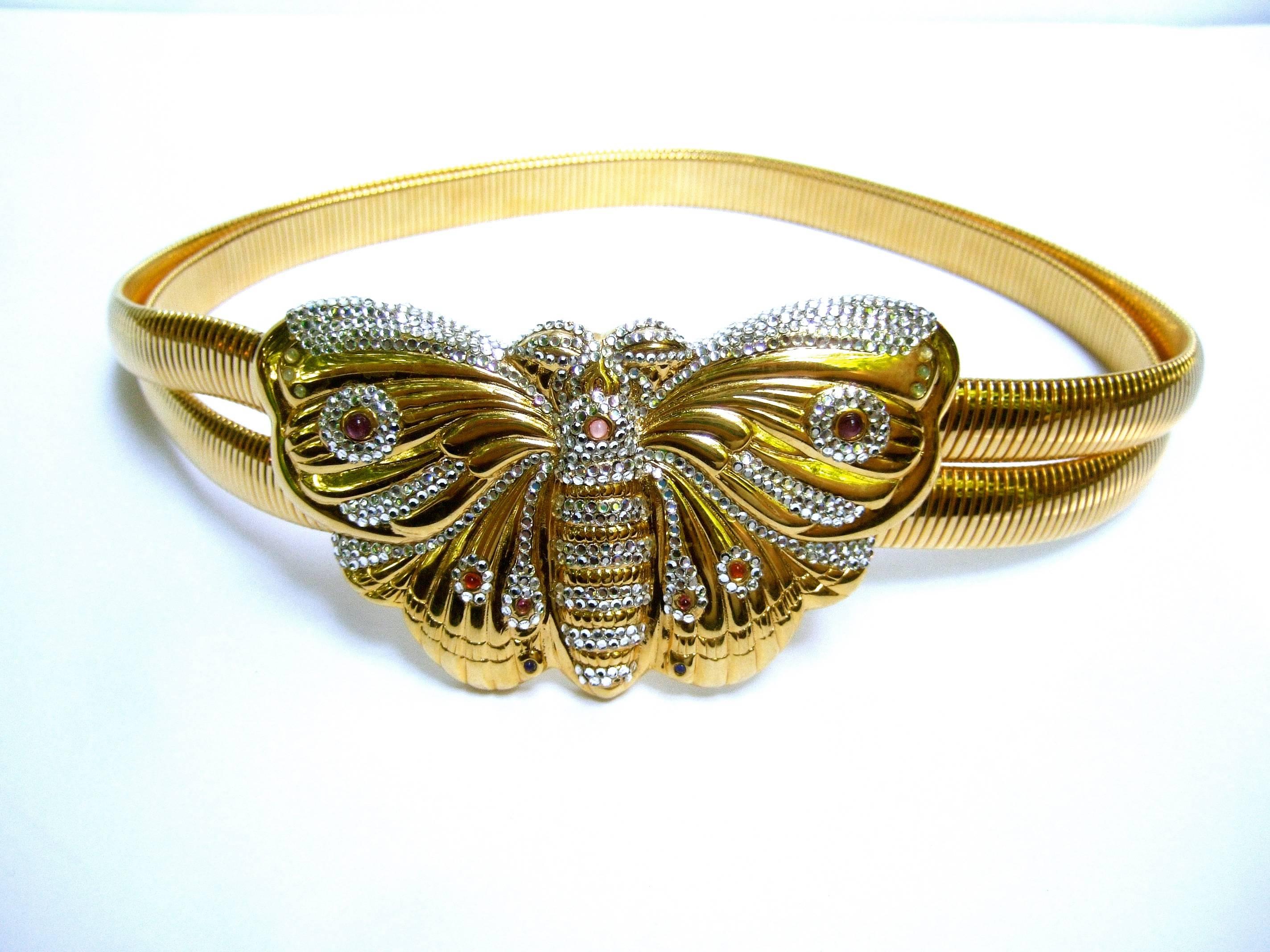 Judith Leiber Exquisite Massive Jeweled Butterfly Belt circa 1980s 4