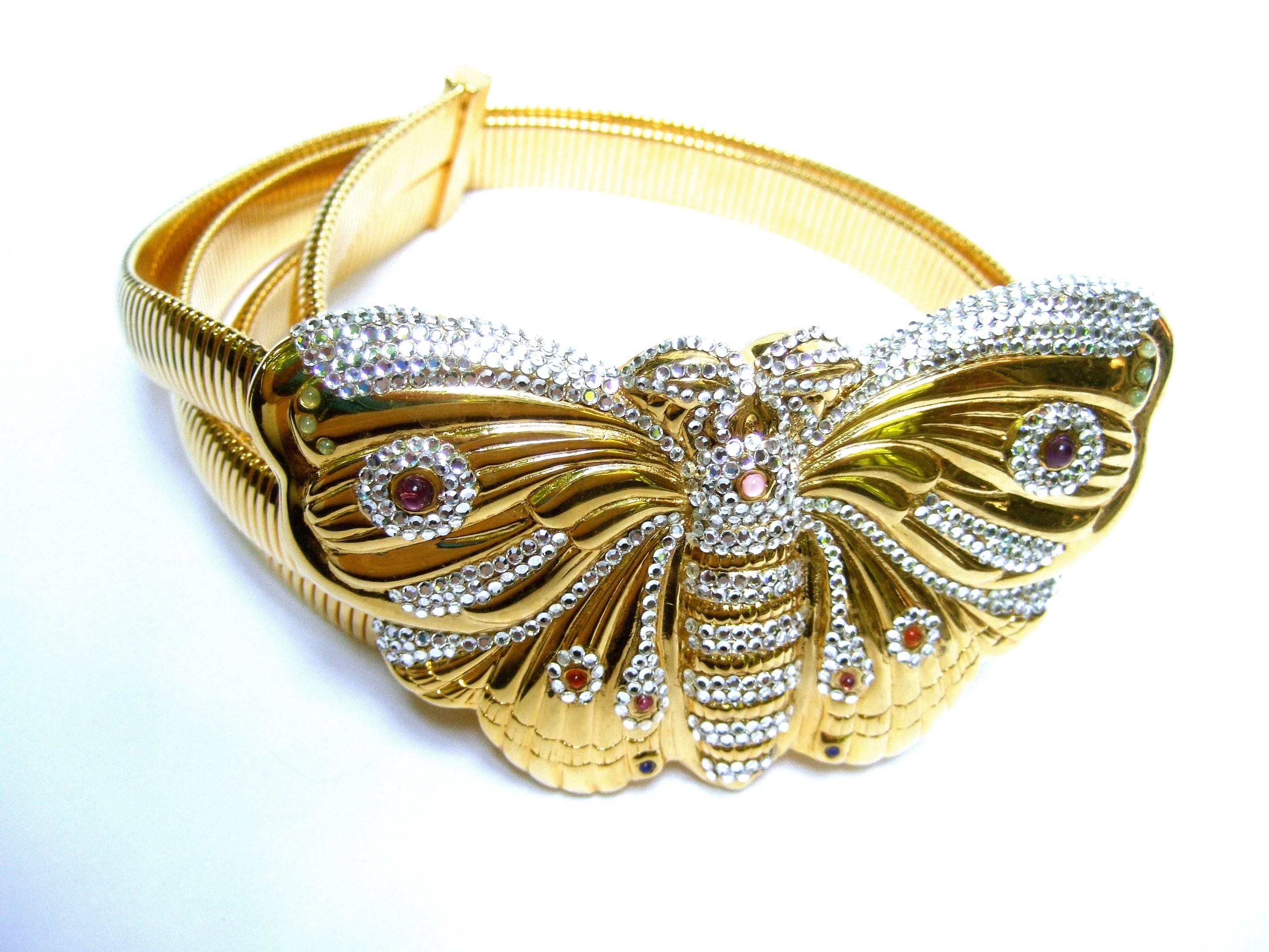 Women's Judith Leiber Exquisite Massive Jeweled Butterfly Belt circa 1980s