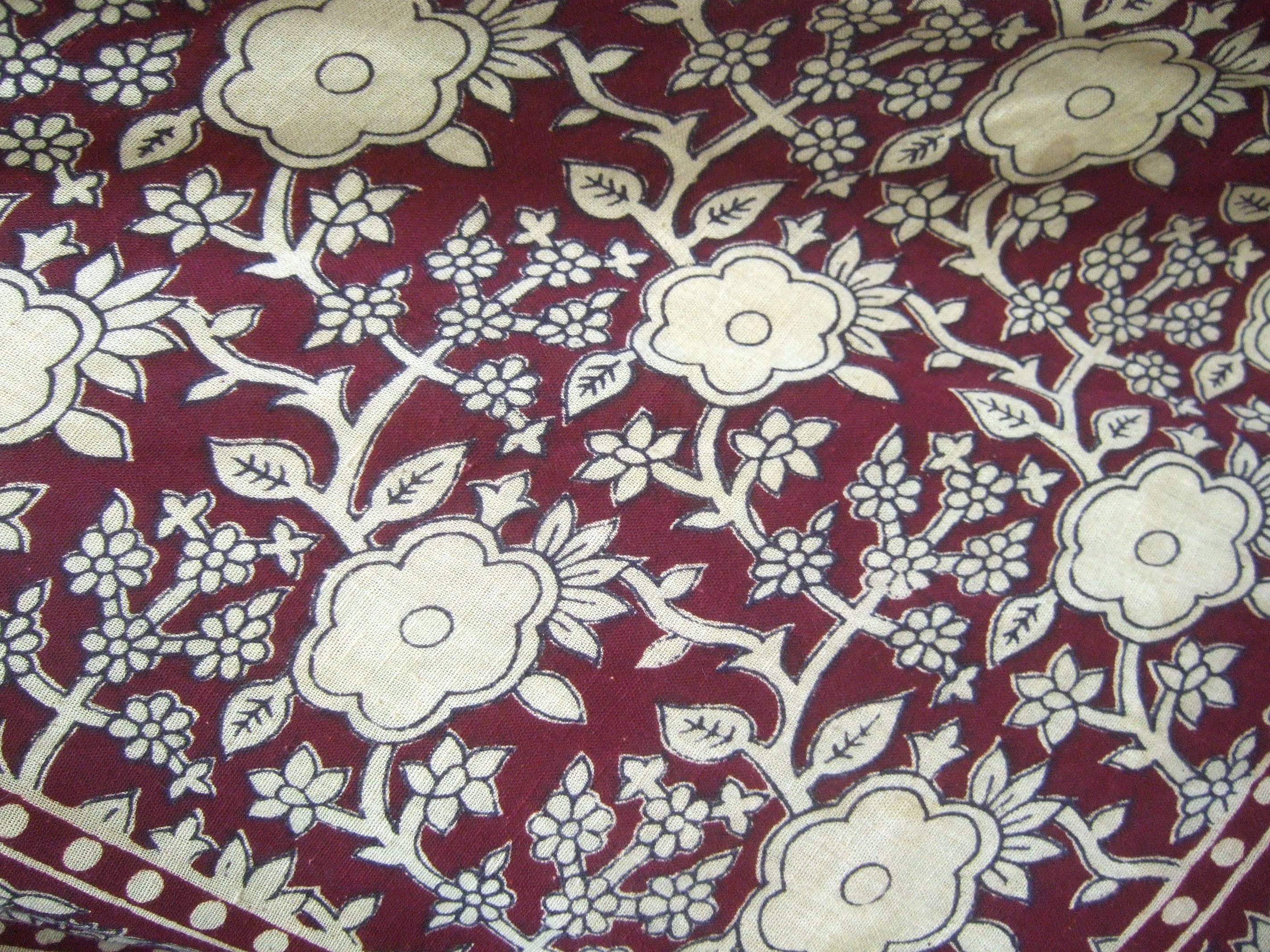 Exotic Bohemian Cotton Print Festival Caftan Gown circa 1970s  For Sale 4