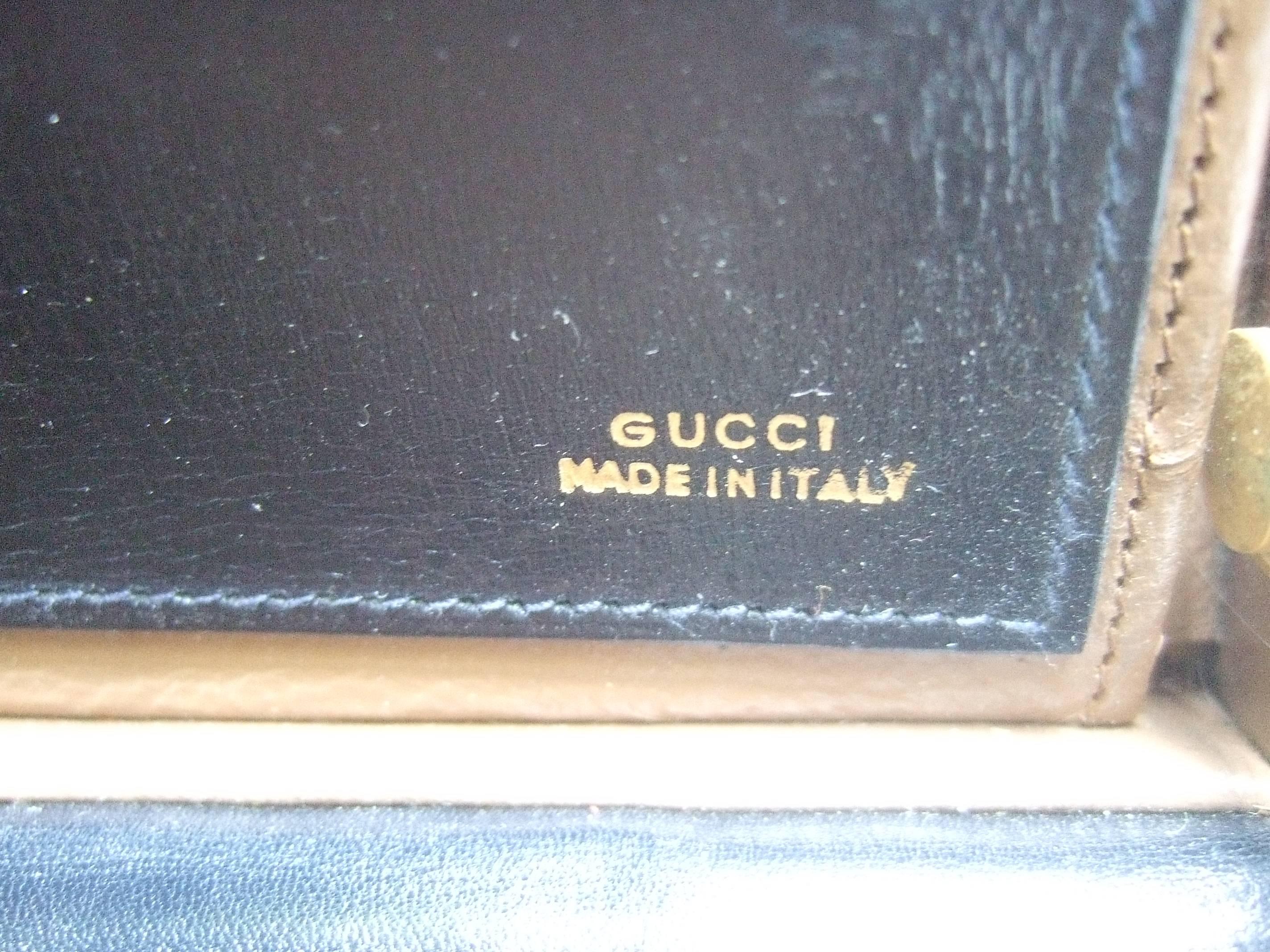 Gucci Luxurious Black Suede & Leather Briefcase circa 1970s 2