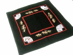 Exquisite Needlepoint Hand Stitched Bridge Equine Theme Table Cover circa 1980s