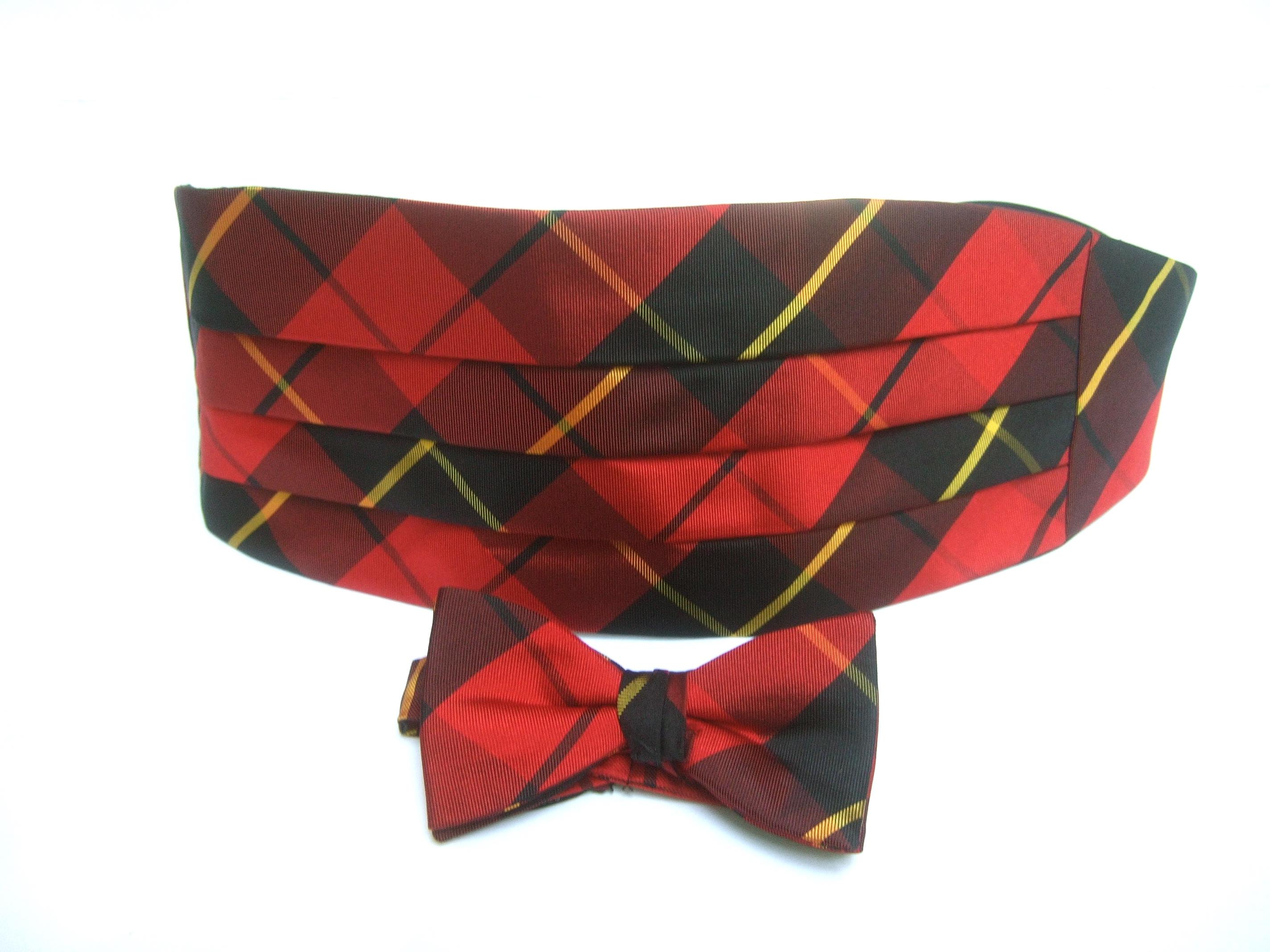 tartan bow tie and cummerbund