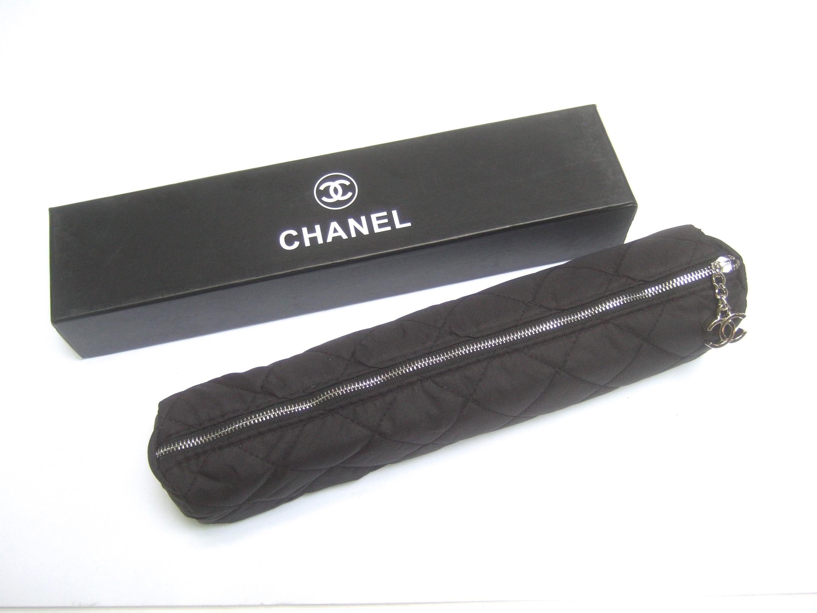 Chanel Tan & Black Nylon Umbrella in Chanel Box Circa 21st C 5