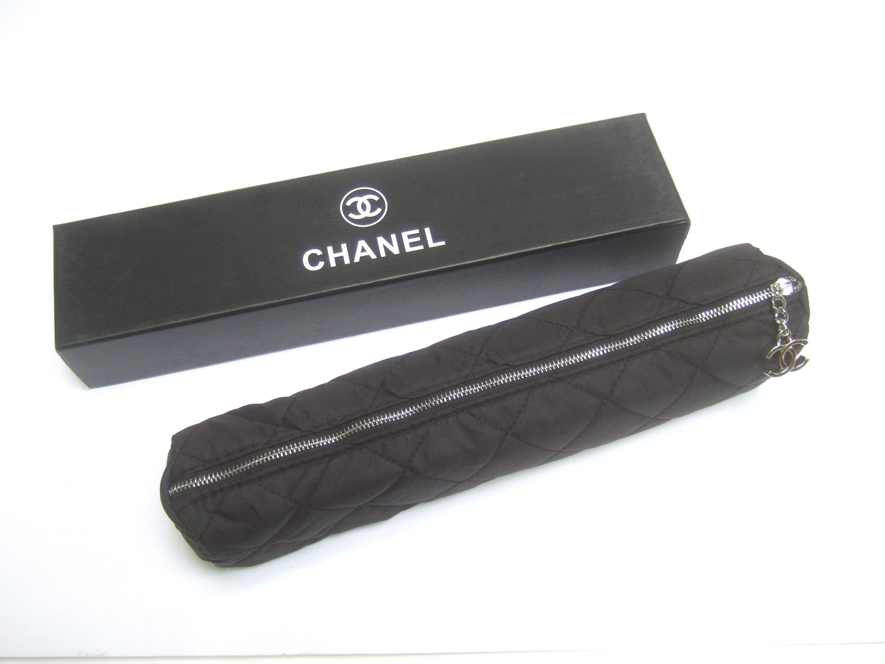 Chanel Tan & Black Nylon Umbrella in Chanel Box Circa 21st C  5