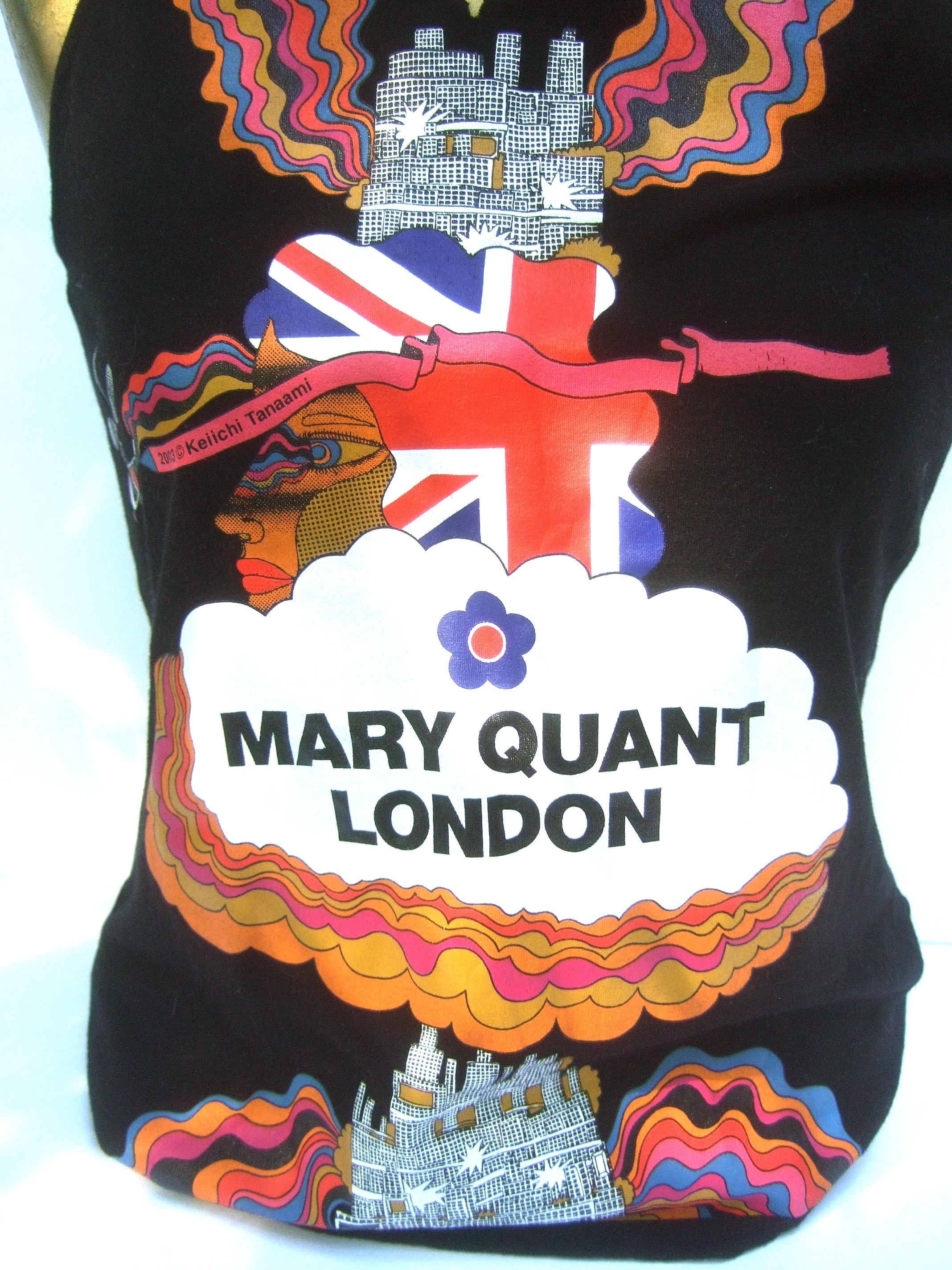 Mary Quant London Black Sleeveless Cotton Top Circa 2003  In Good Condition In University City, MO