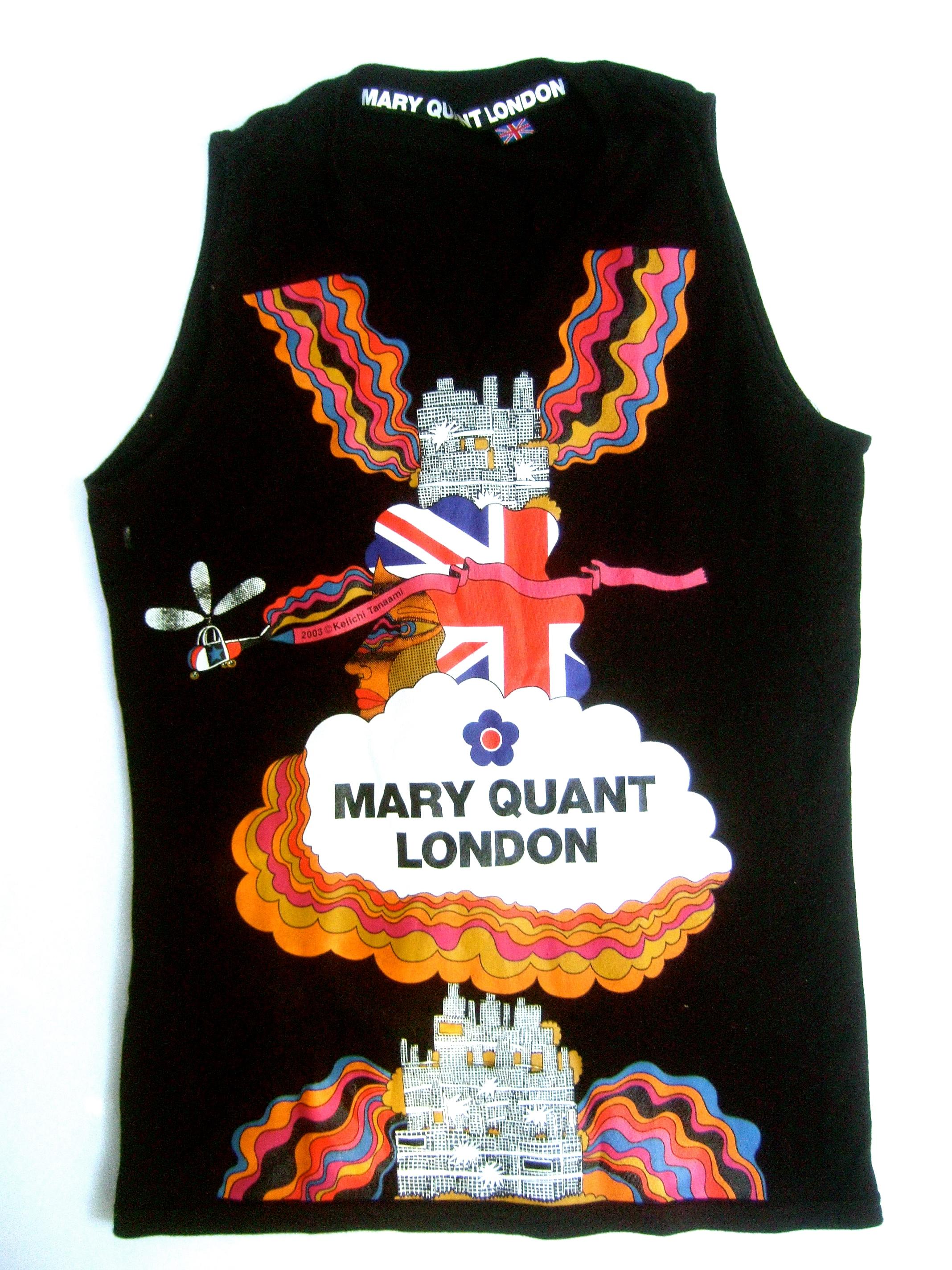 Mary Quant London Black Sleeveless Cotton Top Circa 2003  1