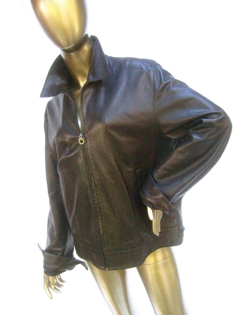 ferragamo leather jacket