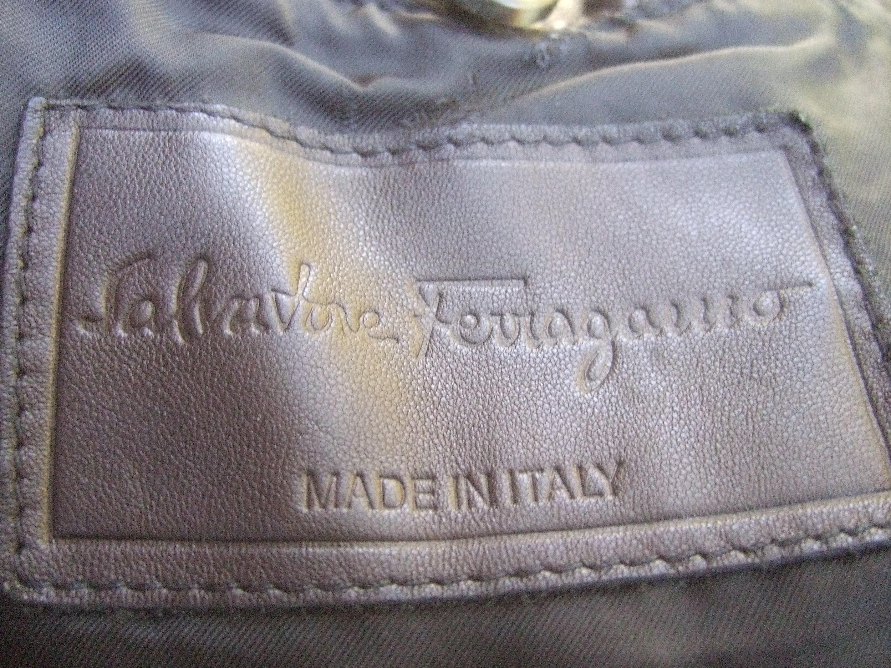 Salvatore Ferragamo Italian Chocolate Brown Leather Unisex Jacket circa 21st C For Sale 3