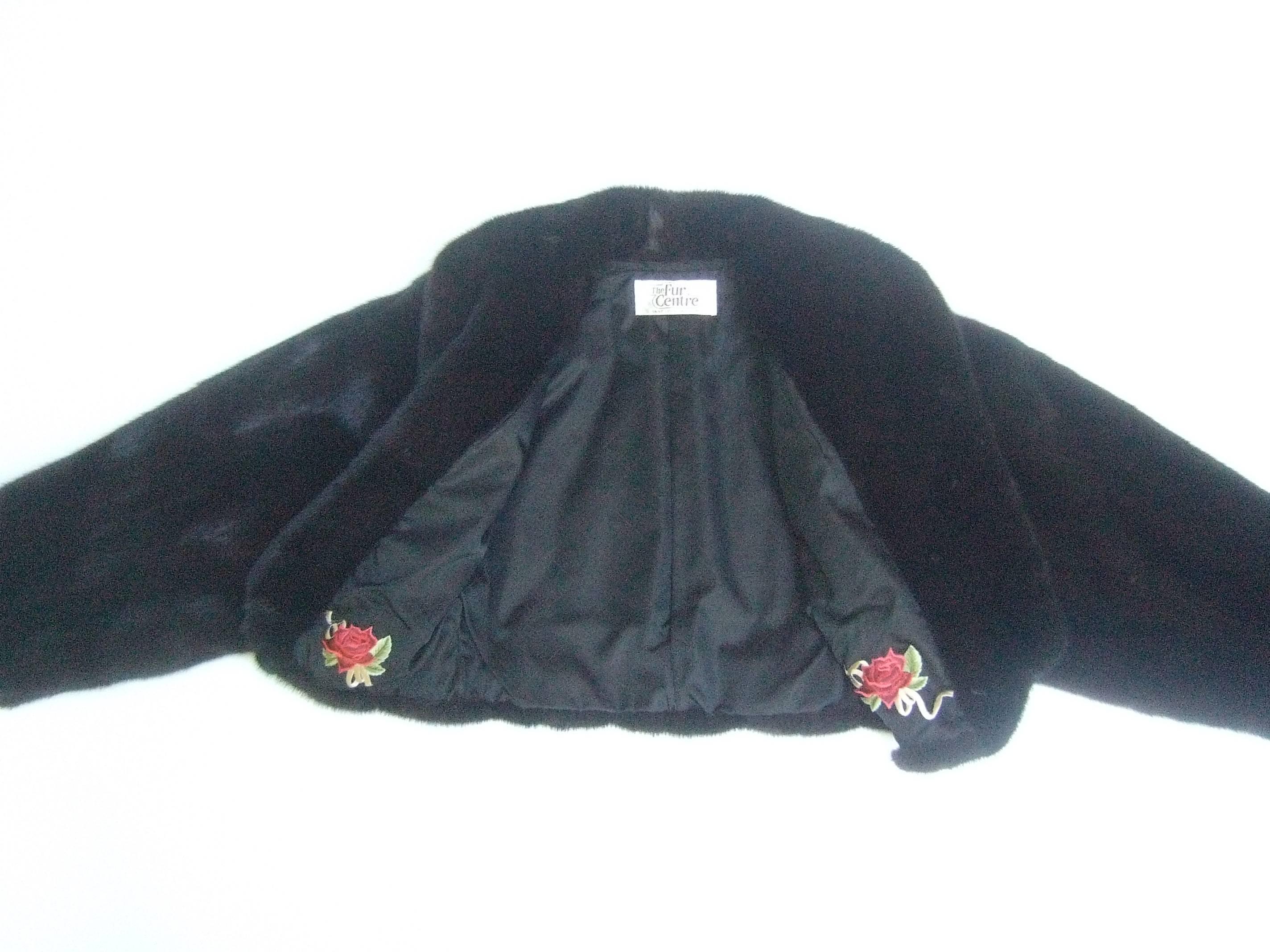 Luxurious Mahogany Brown Mink Fur Bolero Jacket c 1990 5