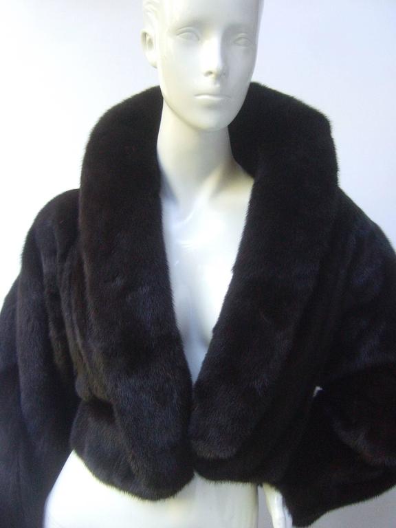 Luxurious Mahogany Brown Mink Fur Bolero Jacket c 1990 at 1stDibs