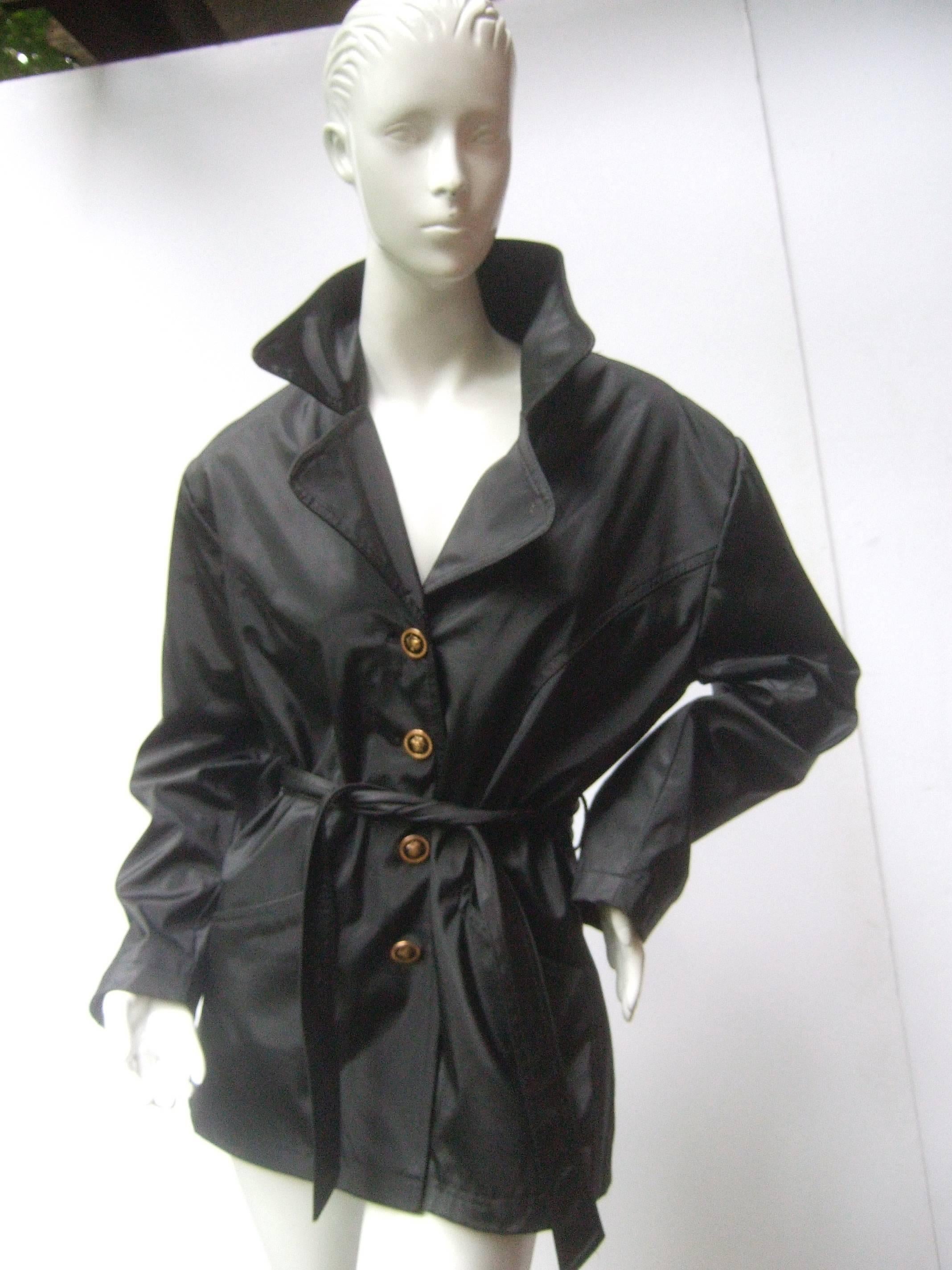 Versace Jeans Couture Sleek All Weather Belted Jacket c 1990s 5