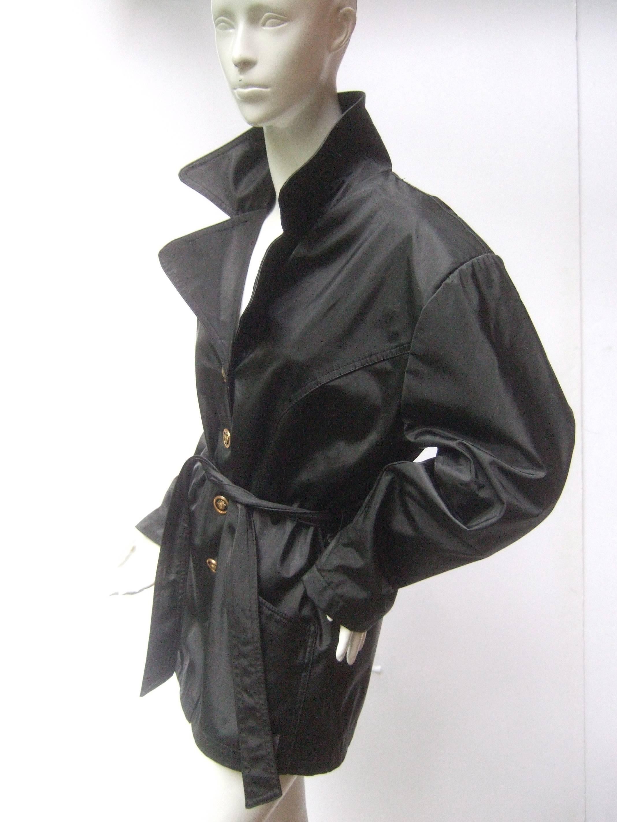 Women's Versace Jeans Couture Sleek All Weather Belted Jacket c 1990s