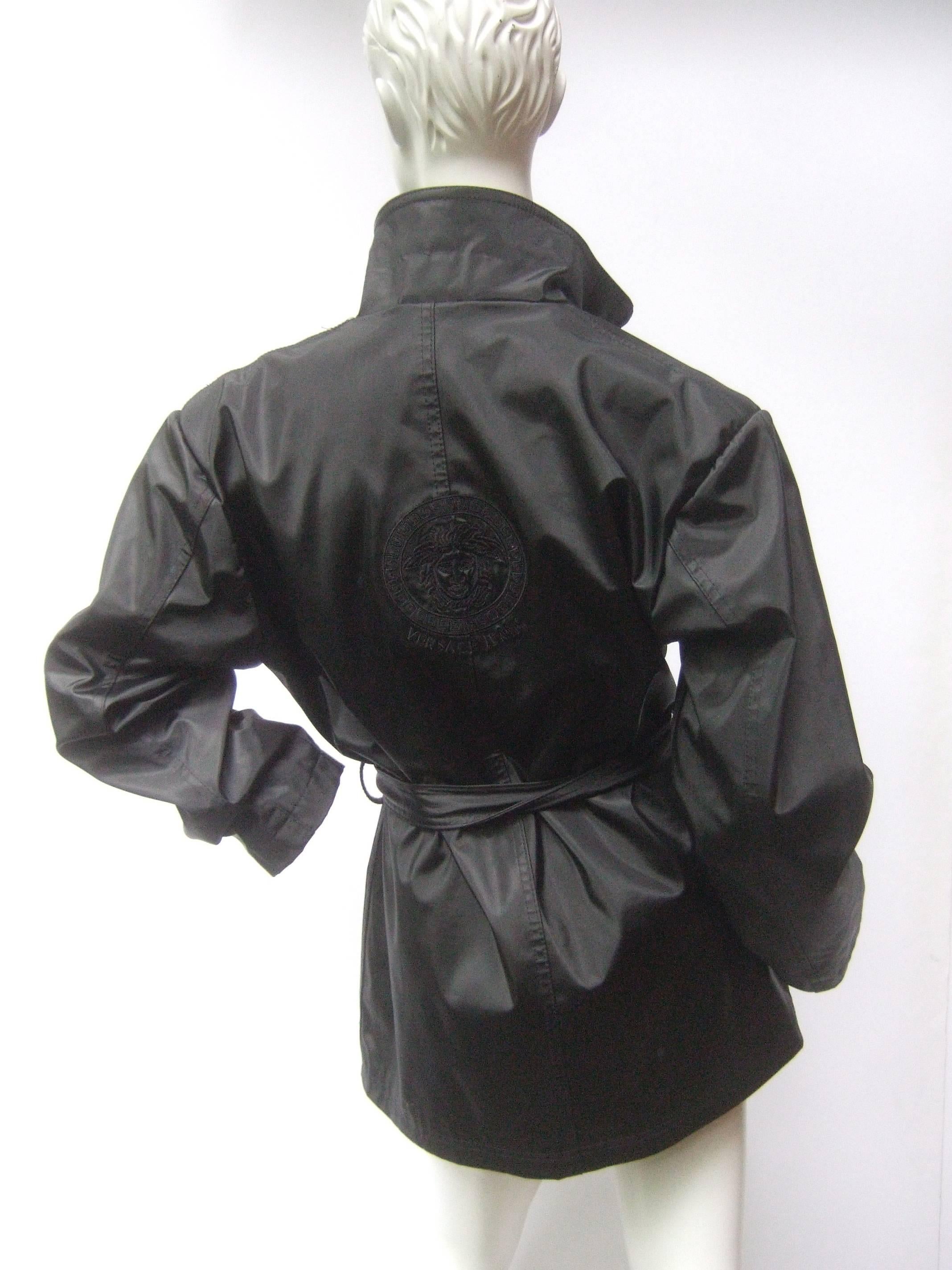 Versace Jeans Couture Sleek All Weather Belted Jacket c 1990s 3
