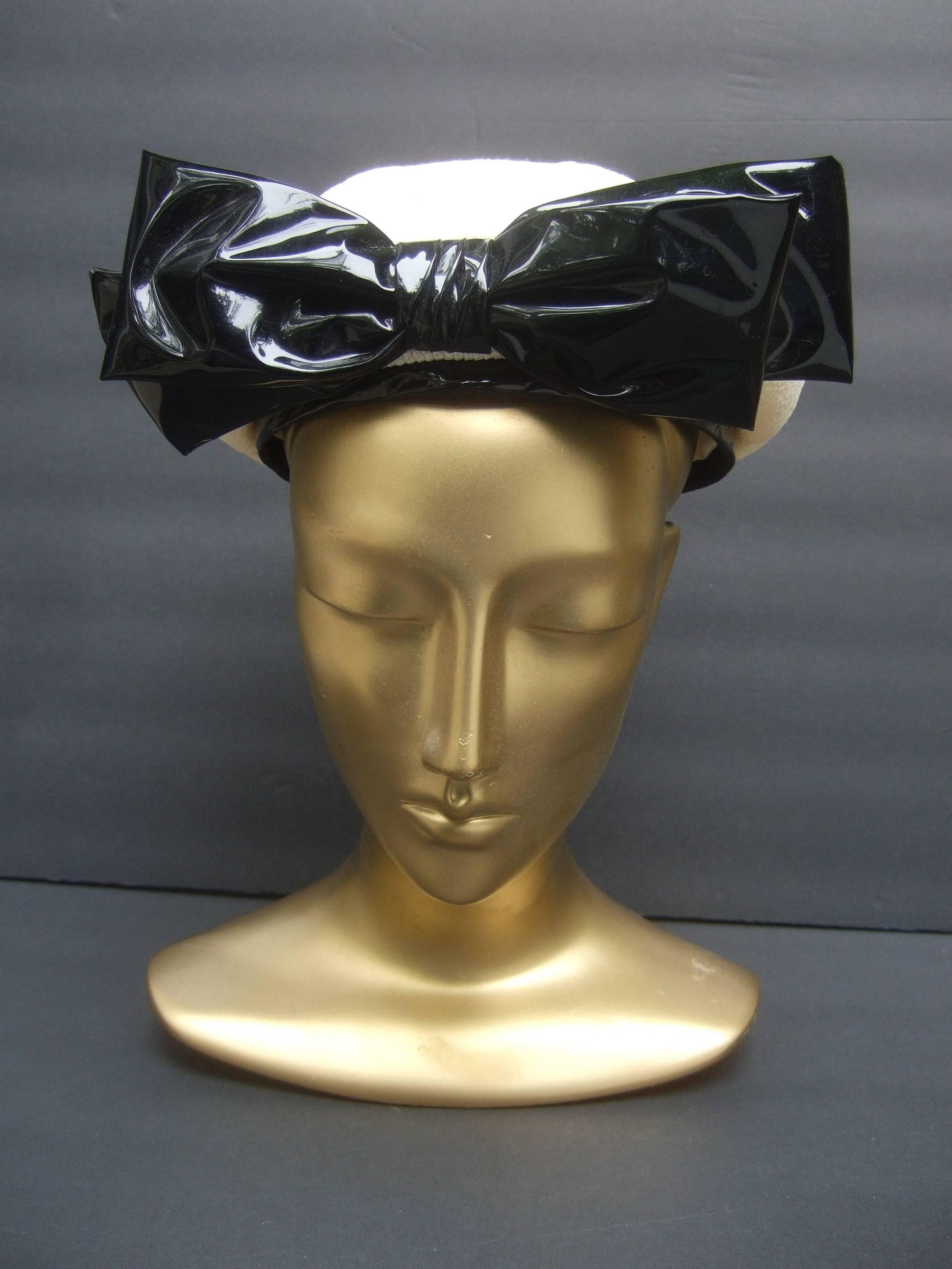 Lilly Dache Parisian Style Bow Trim Hat c 1970 1