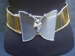 William De Lillo Massive Mixed Metal Butterfly Belt c 1968
