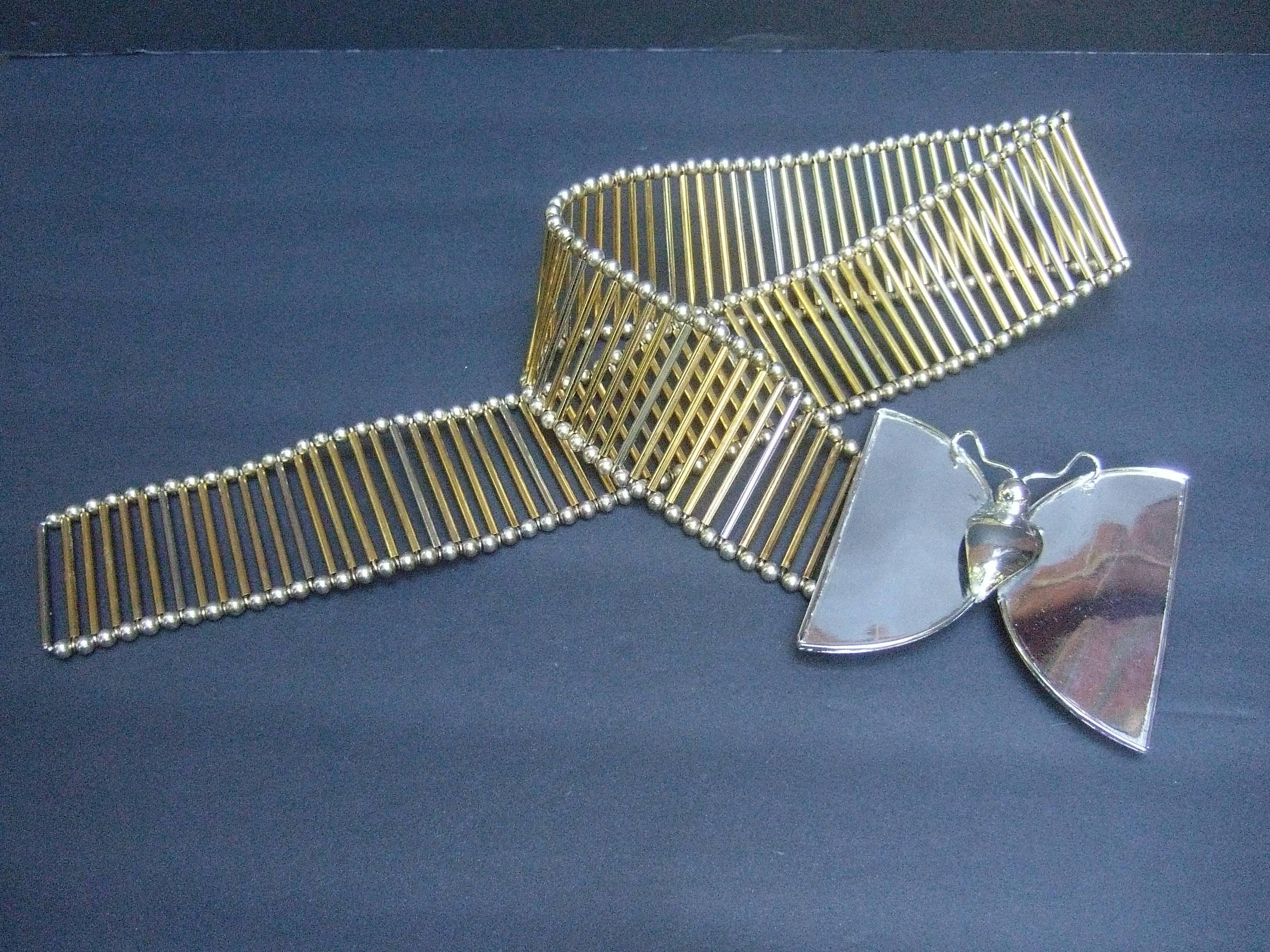 William De Lillo Massive Mixed Metal Butterfly Belt c 1968 In Good Condition For Sale In University City, MO