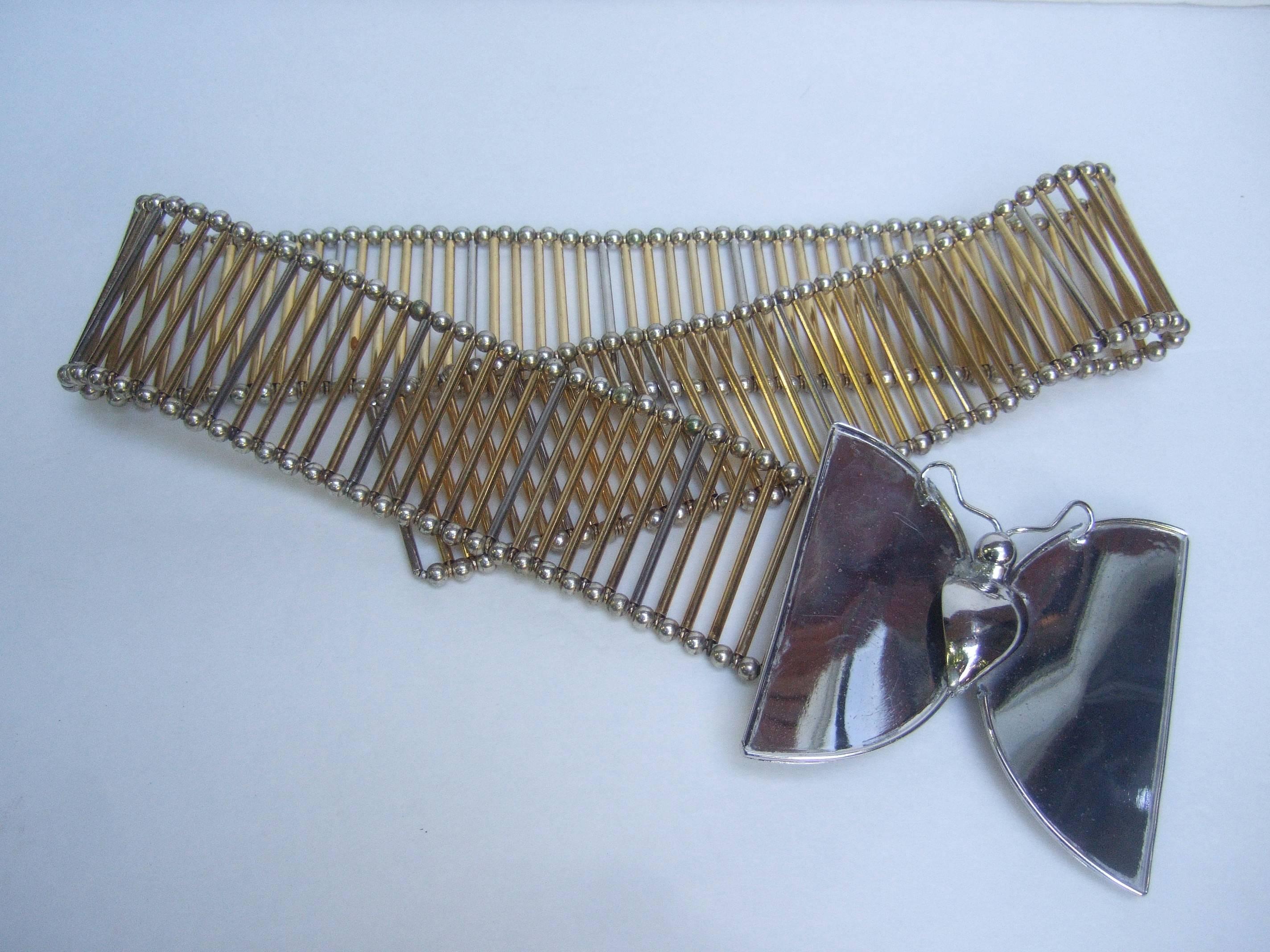 Gray William De Lillo Massive Mixed Metal Butterfly Belt c 1968 For Sale