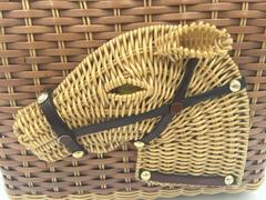 1960's Equestrian Wicker Purse.