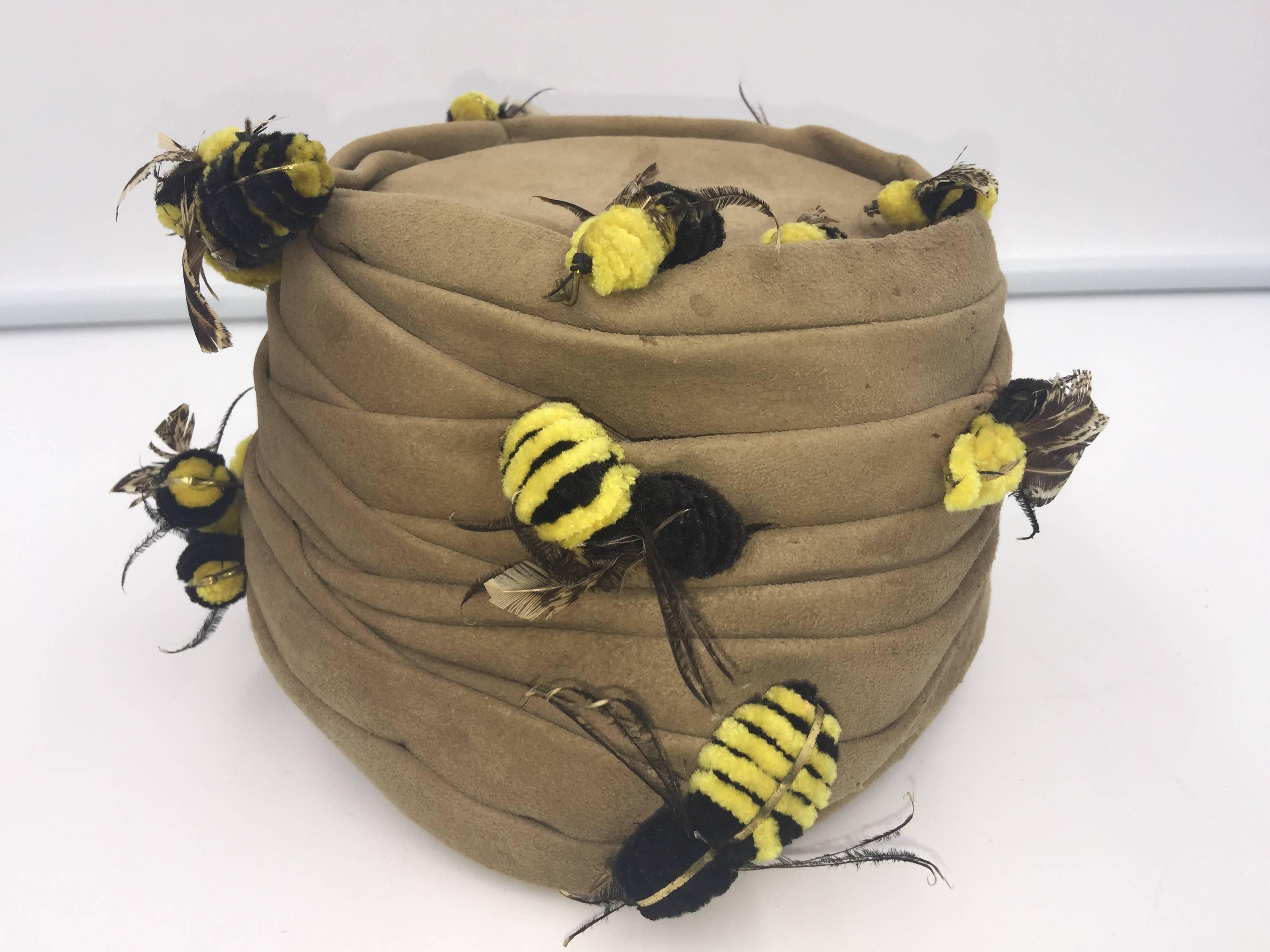 Surrealistic Bes-Ben Bee Hive Hat. 1950's. 2