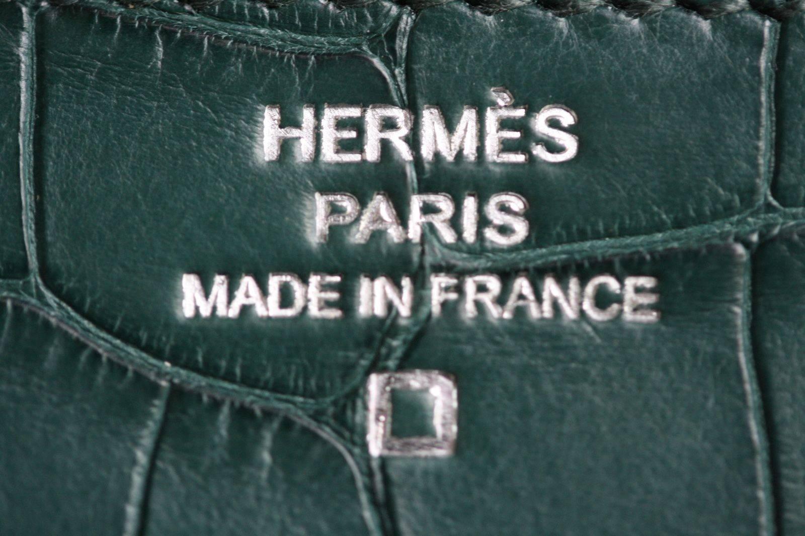 Hermès Matte Croc Constance Long Palladium Hardware Wallet  2