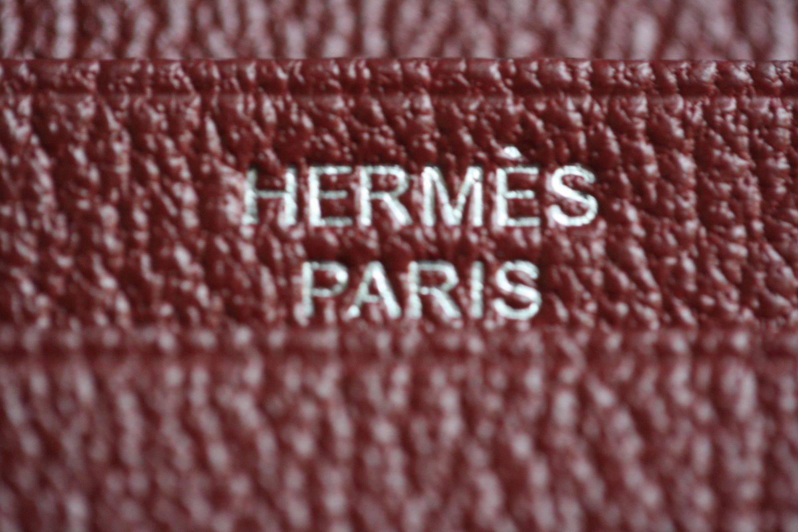 Hermès Crocodile Bearn Burgundy Palladium H/W Wallet Purse 1