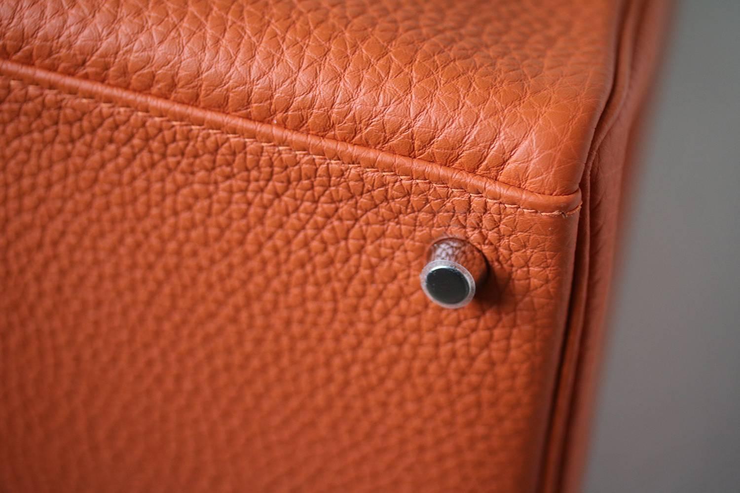 Hermès 40cm Orange With Palladium Hardware Kelly Bag 1