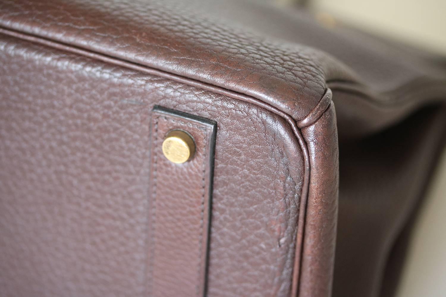 Hermès 40cm Chocolate Togo Leather Gold H/W Birkin Bag 2