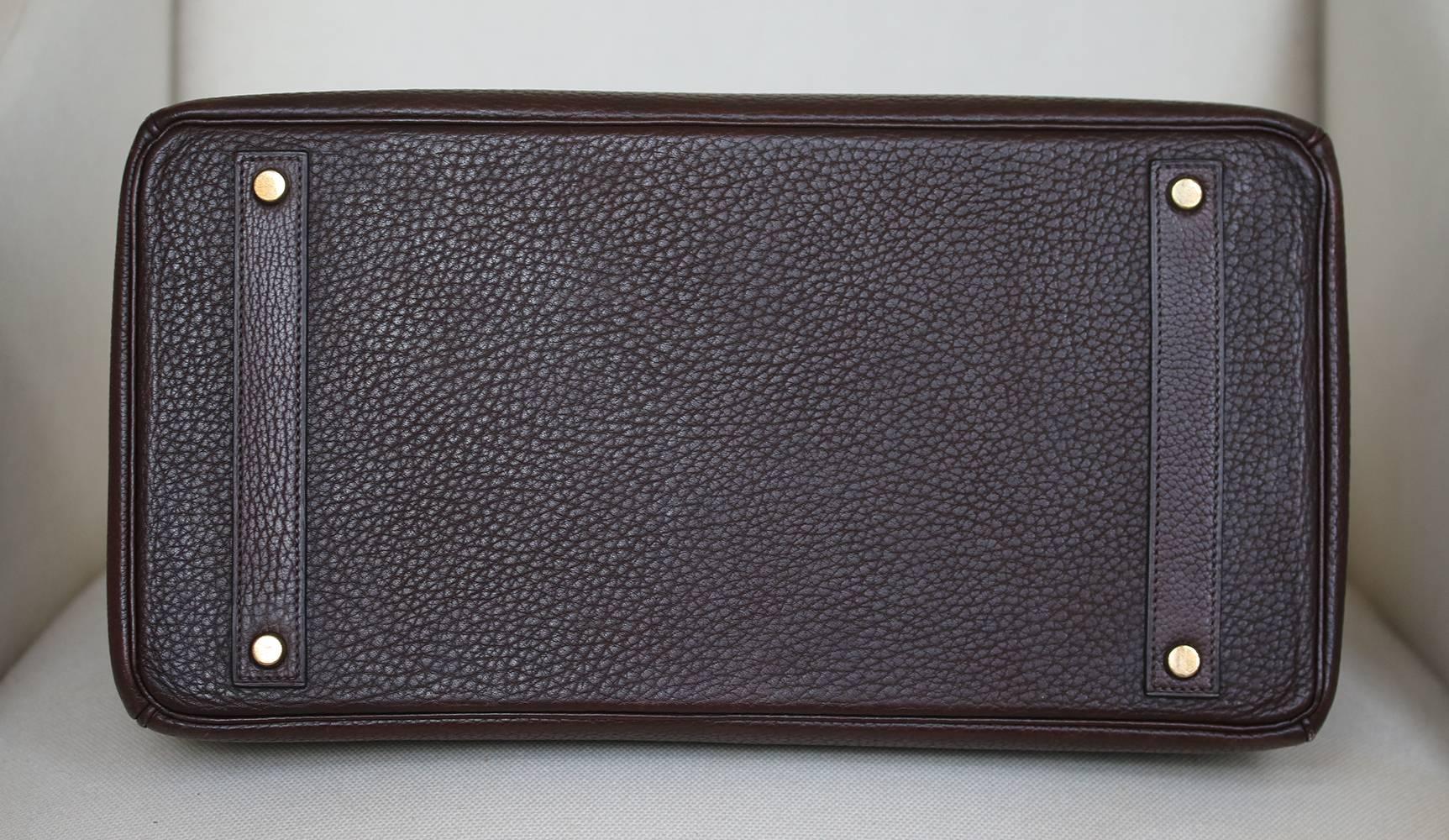 Hermès 40cm Chocolate Togo Leather Gold H/W Birkin Bag 3