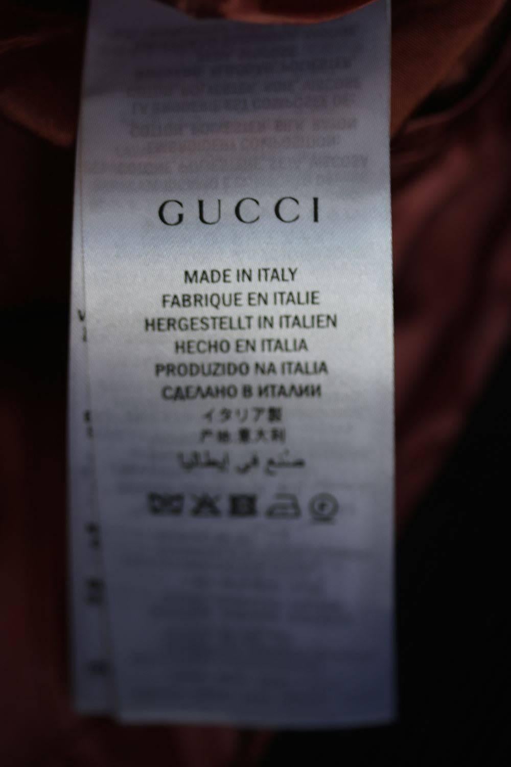 Black Gucci Embroidered Corduroy Bomber Jacket