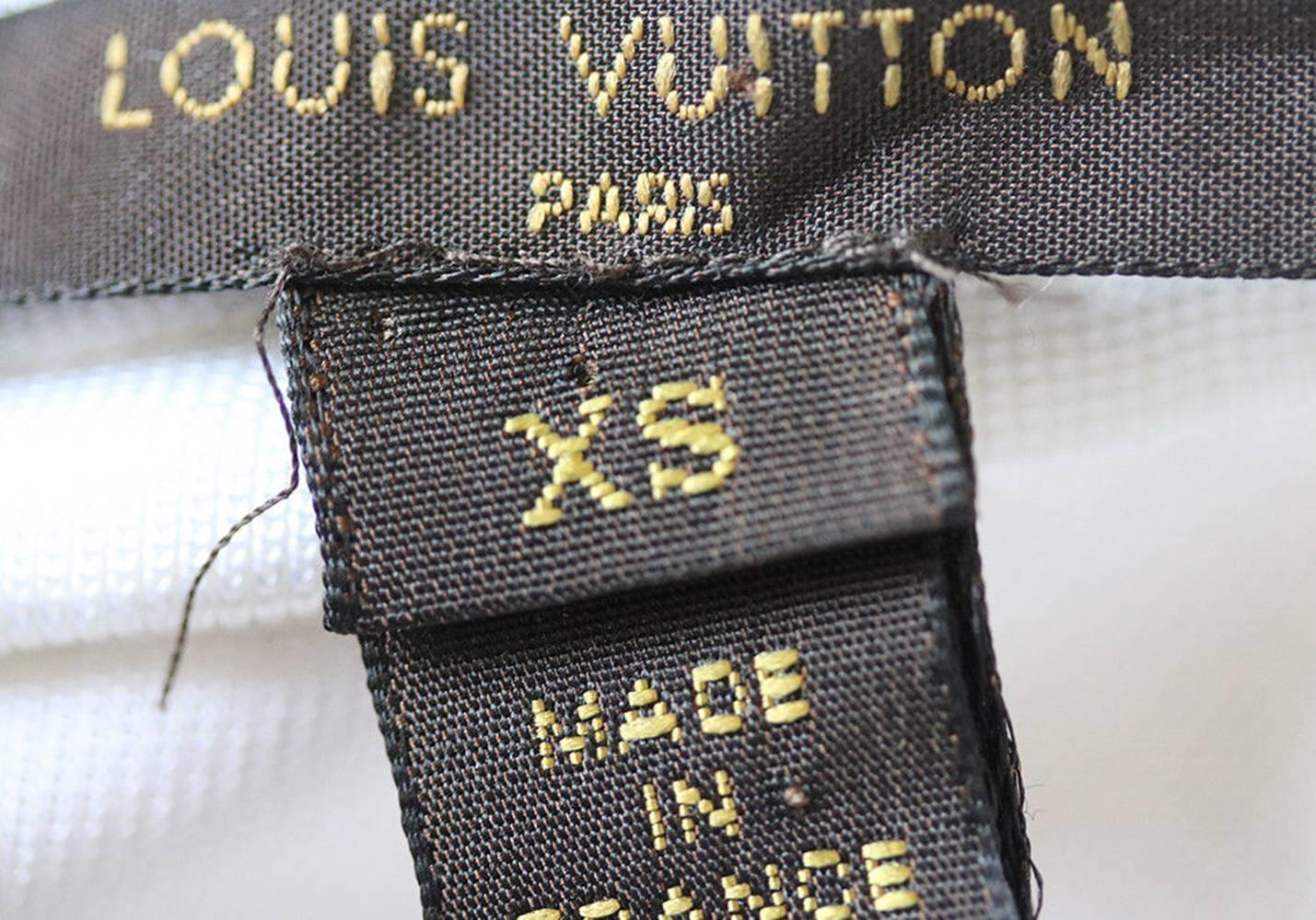 Gray Louis Vuitton White-Creme A-Line Dress with Logo Belt