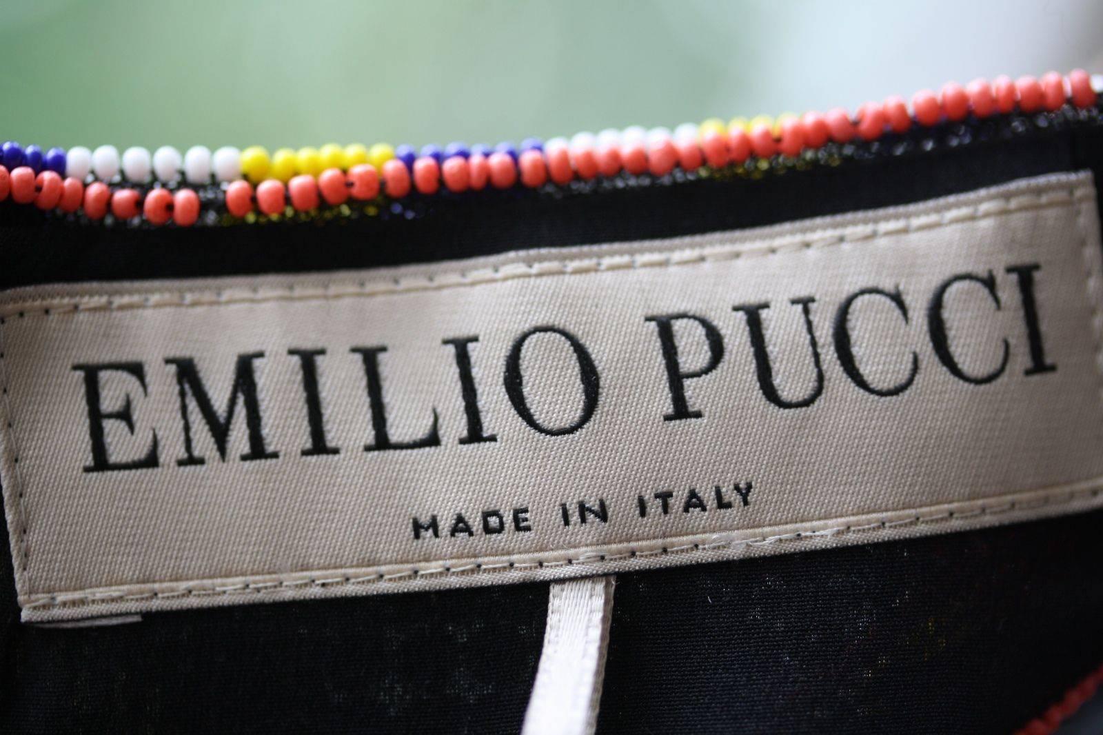 Black Emilio Pucci Bead Embellished Mini Dress