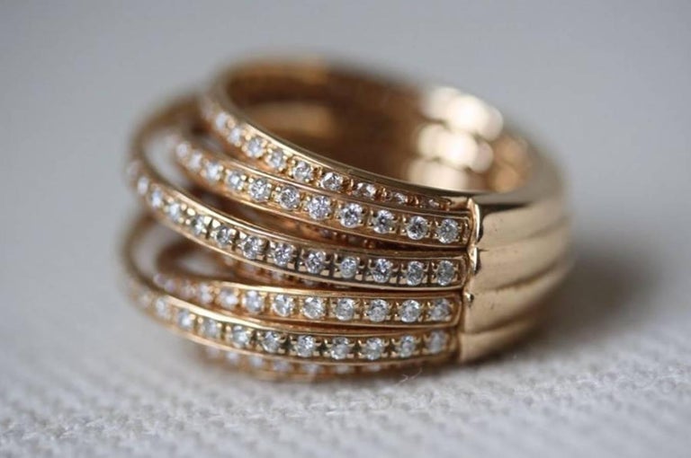 De Grisogono Allegra Pink Gold and White Diamond Ring at