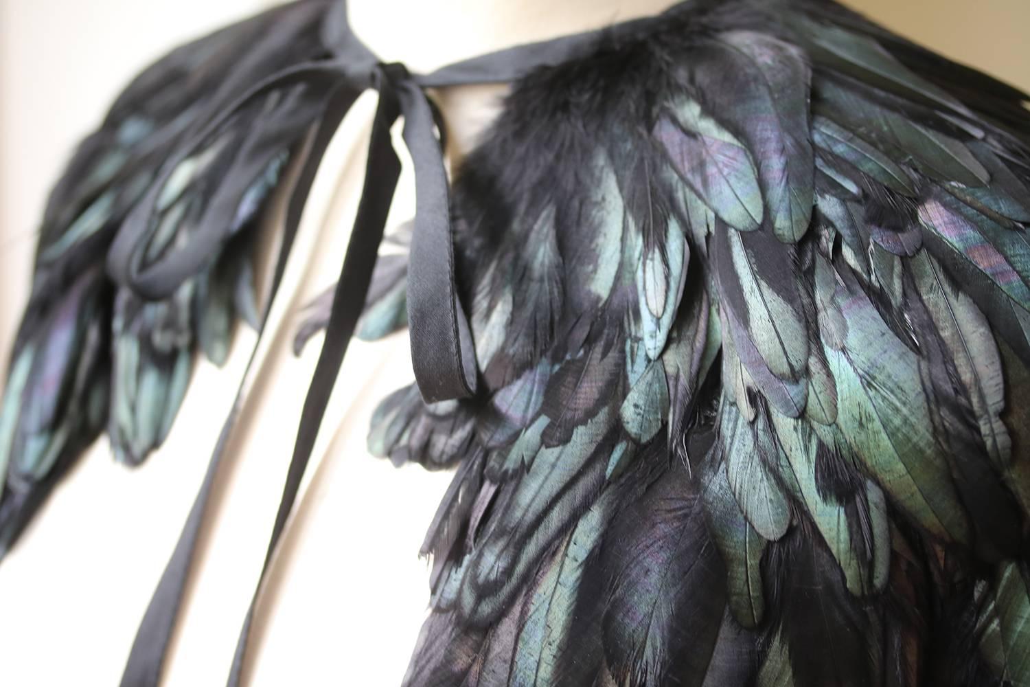 Black Chloé by Stella McCartney Feather Textured Cape, 2001 
