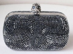 Alexander McQueen Classic Art Deco Crystal Skull Box Clutch