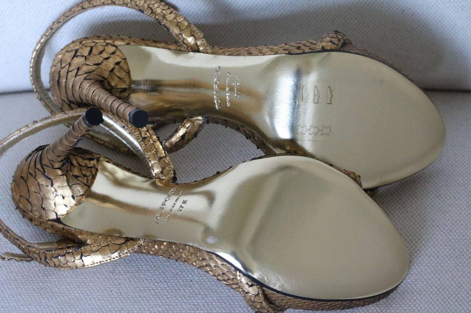 Women's or Men's Tom Ford Gold Python Leather Sandals 
