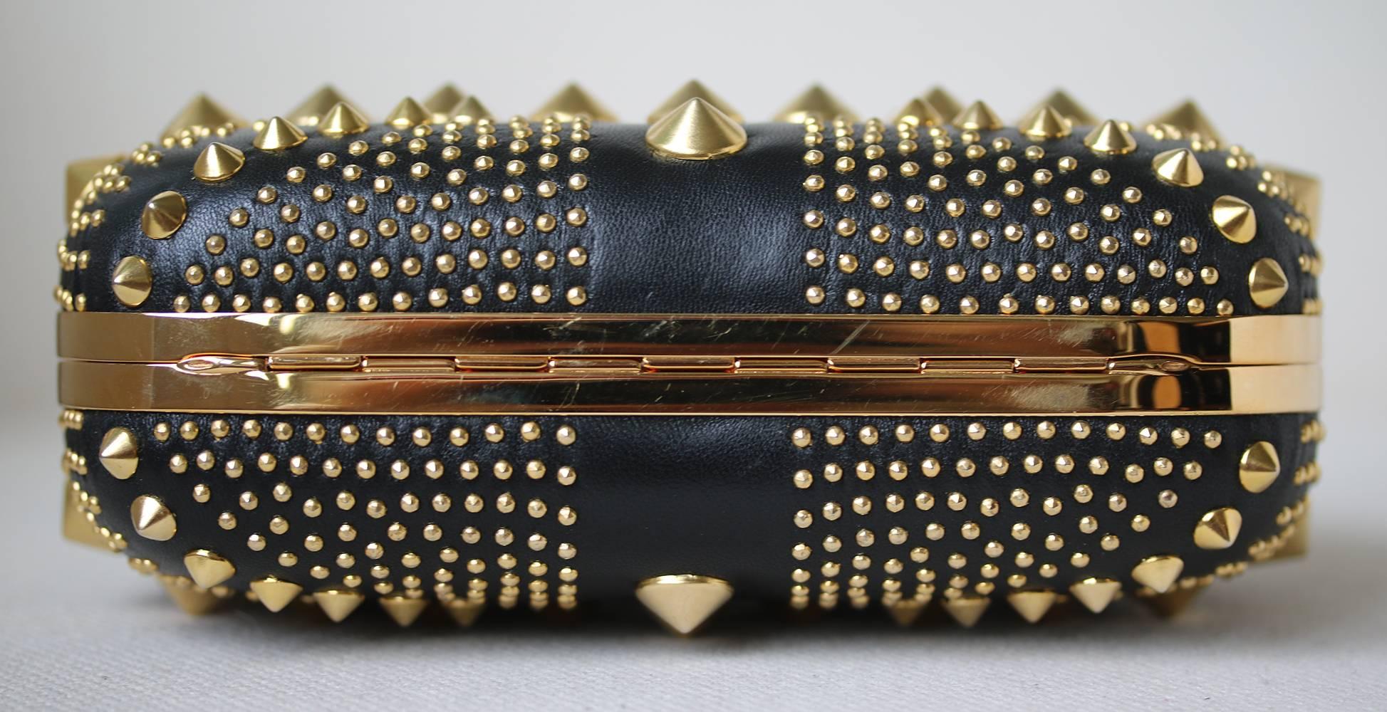 Alexander McQueen Skull Embellished Studded Union Jack Box Clutch In Excellent Condition In London, GB