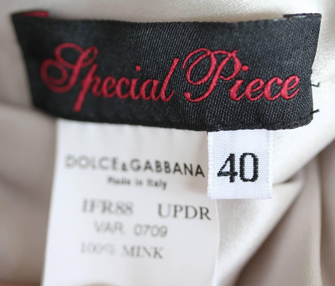 Gray Dolce & Gabbana Mink Fur Coat