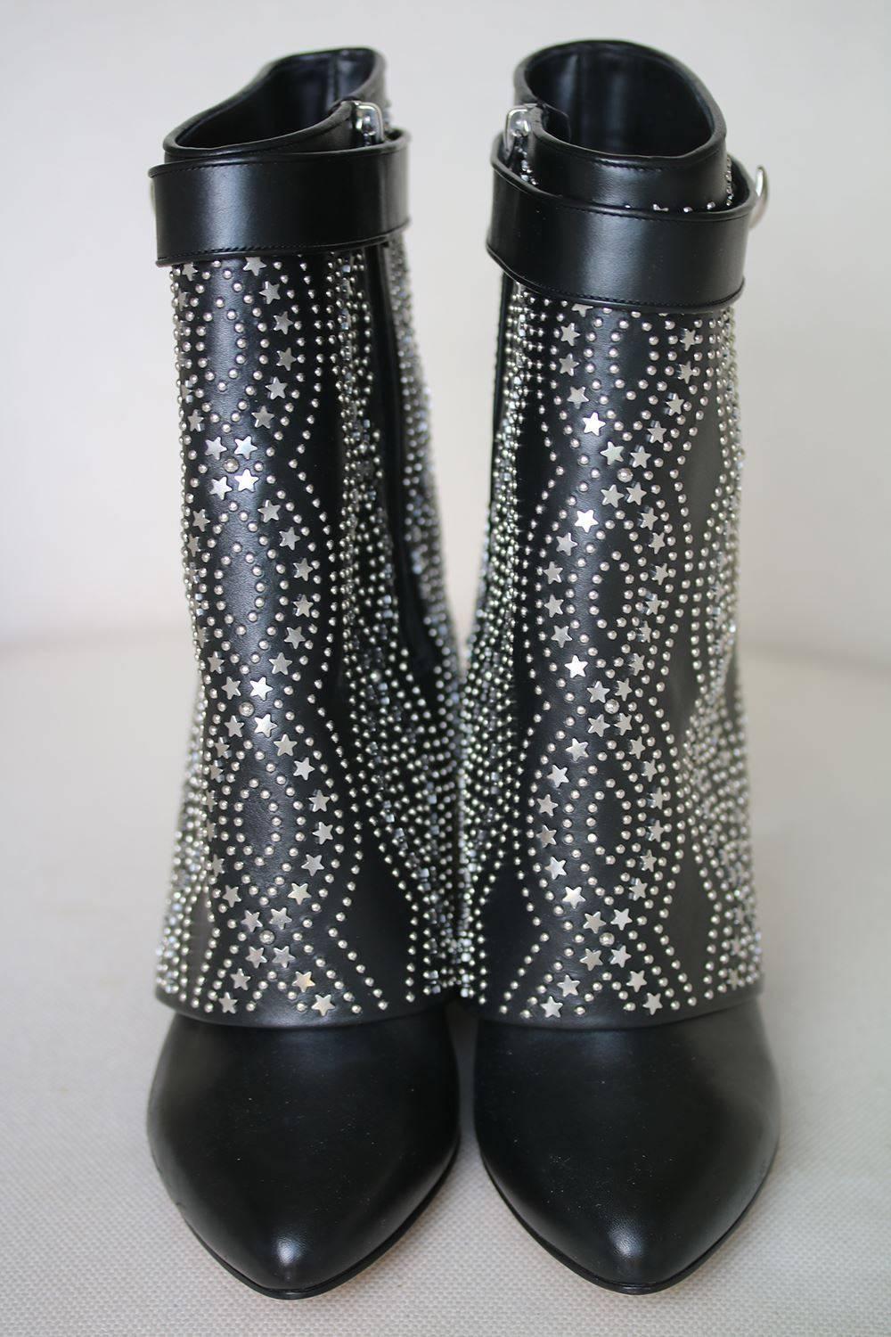 Givenchy studded leather mid-calf boot. 3.5