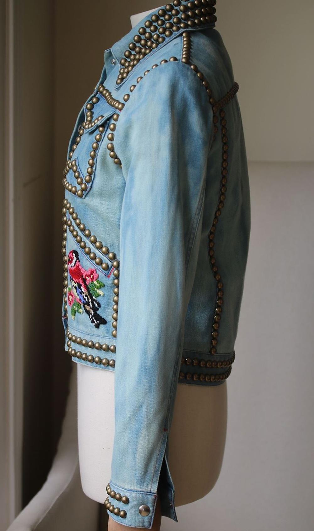 Gucci Embroidered Studded Denim Jacket For Sale at 1stDibs | gucci ...